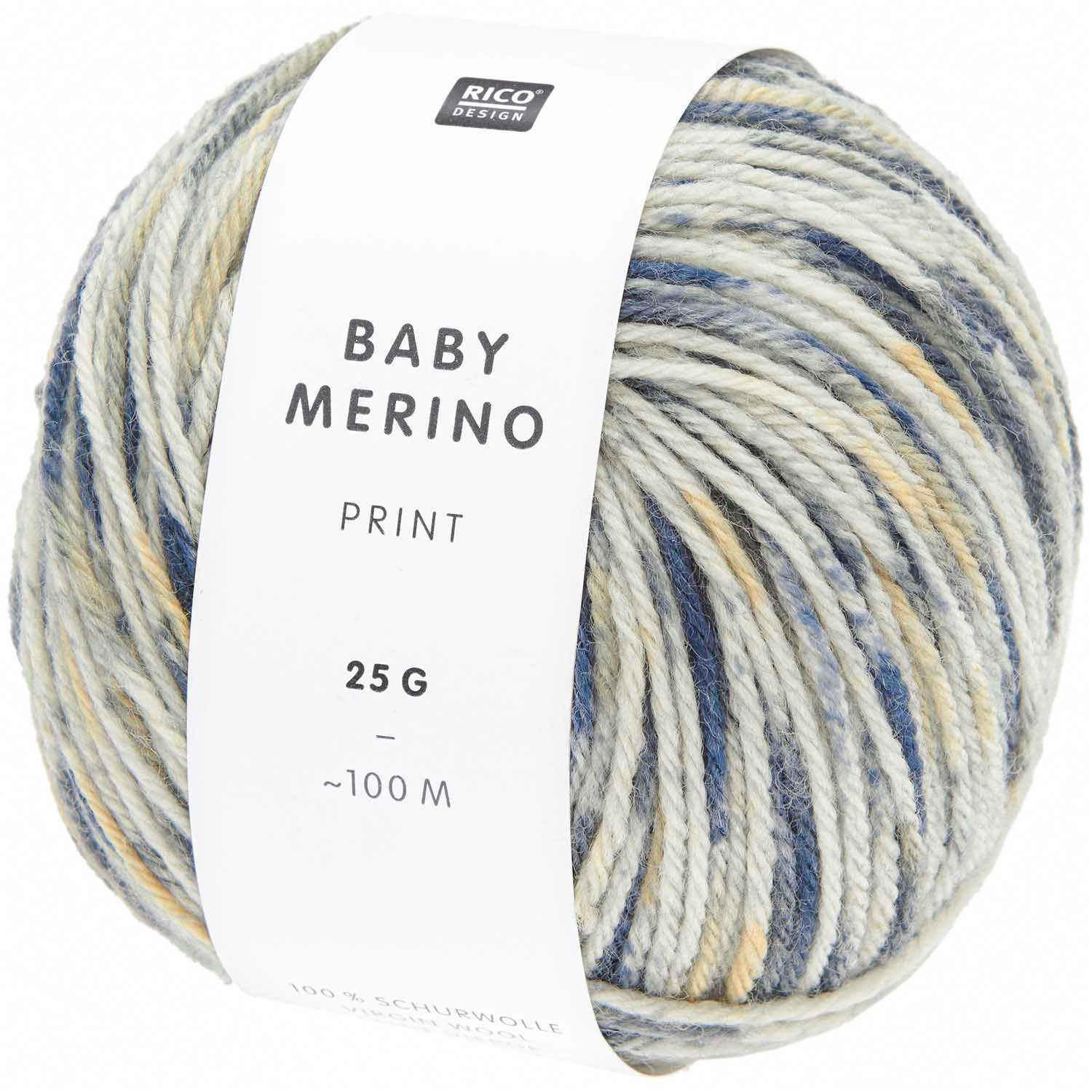 rico Baby Merino Print Häkelwolle, 100 m