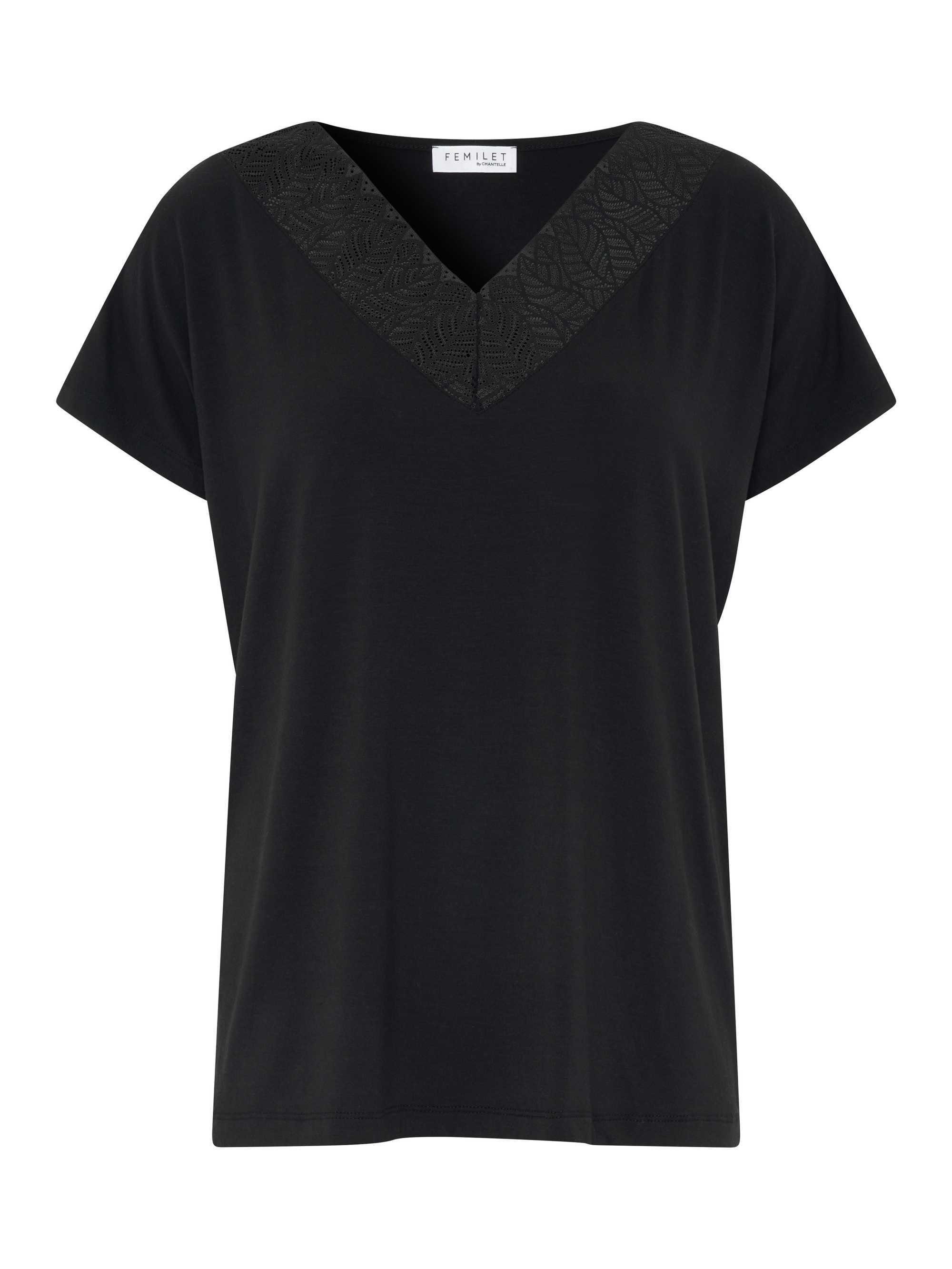 Shirt, Femilet Oberteil, - T-Shirt Damen Lounge-T-Shirt Modal