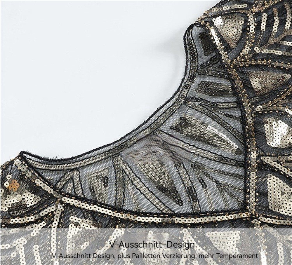 Dekorative Schal 1920er Damenschal, Pailletten-Schal, 20er für Frauen (1-St), Schwarz Damen, Gatsby-Party-Kostüm für Vintage-Schal der Jahre