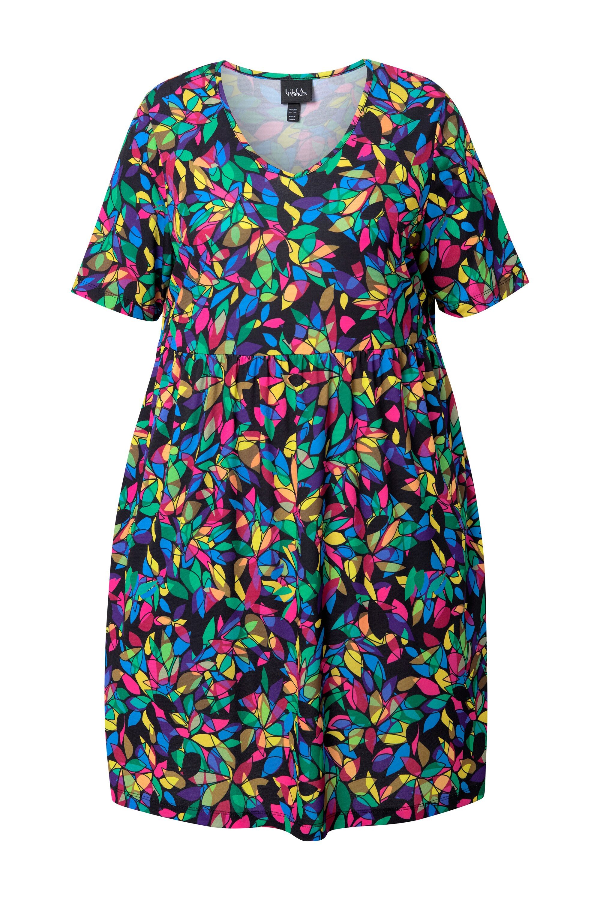 Ulla Popken Maxikleid Longshirt A-Linie V-Ausschnitt günstig online kaufen