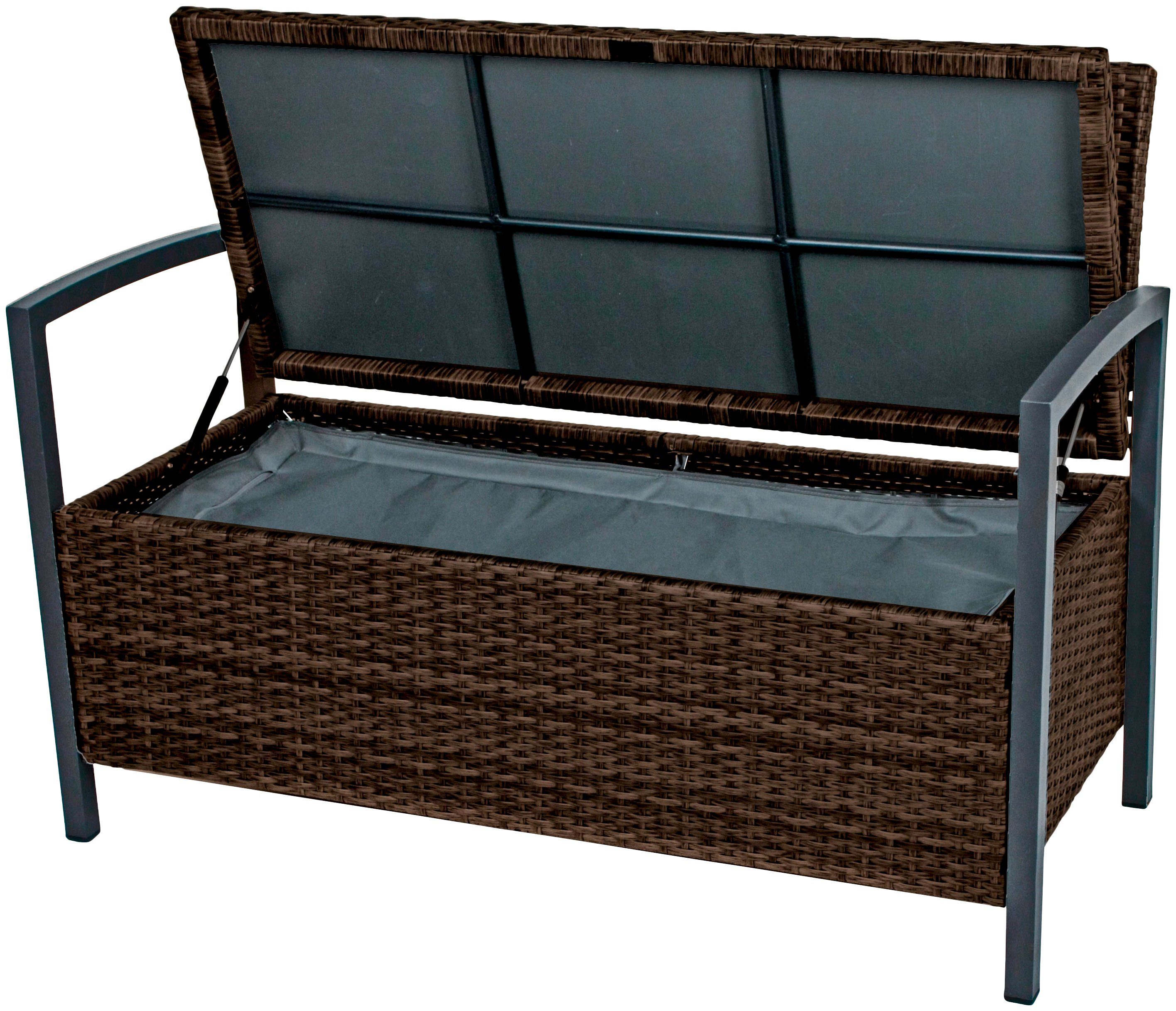Garden Pleasure Gartenbank Ferrara, mit Staufach, BxTxH: 117x58x86 cm, verschiedene Farben