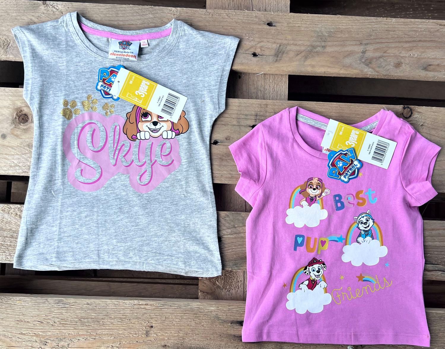 PAW PATROL Print-Shirt 2x Paw Patrol Mädchen T-Shirt 98 104 110 116 128
