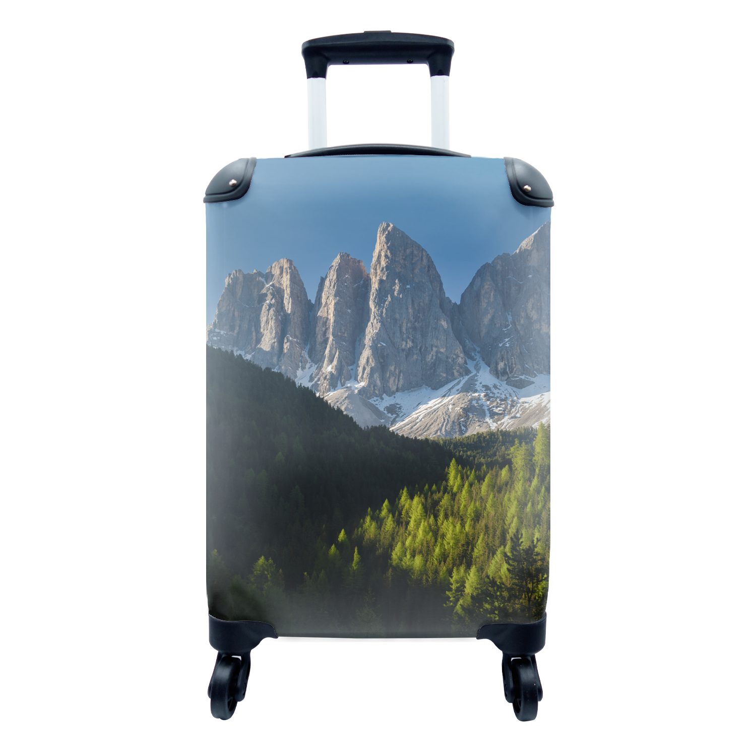 MuchoWow Handgepäckkoffer Italien - Dolomiten - Wald, 4 Rollen, Reisetasche mit rollen, Handgepäck für Ferien, Trolley, Reisekoffer