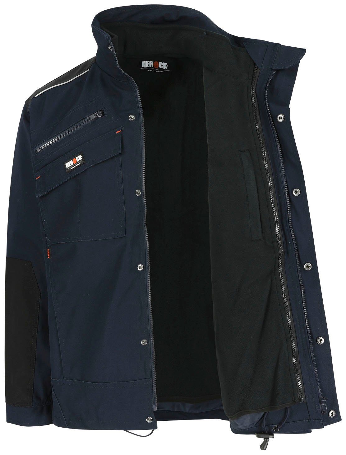 Atmungsaktiv, Arbeitsjacke mit rausnehmbarem winddichtem Bodywarmer Herock wasserfest, Perseus marine