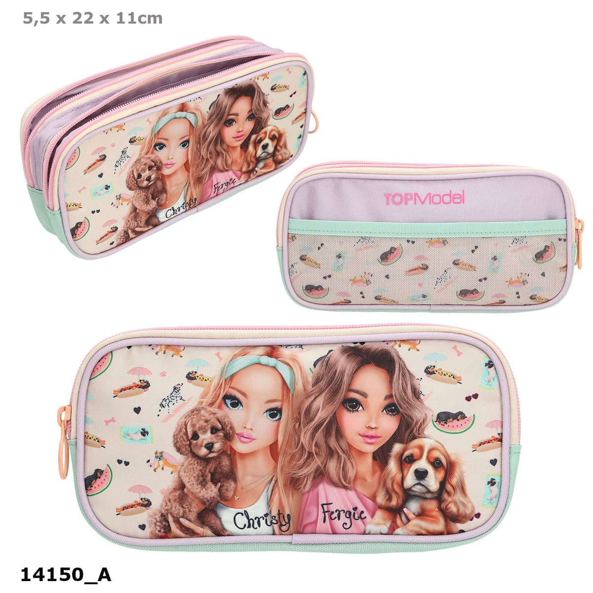 Depesche Spiel TOPModel Schlamper SUNNY DOG 2-Fächer mit Netztasche