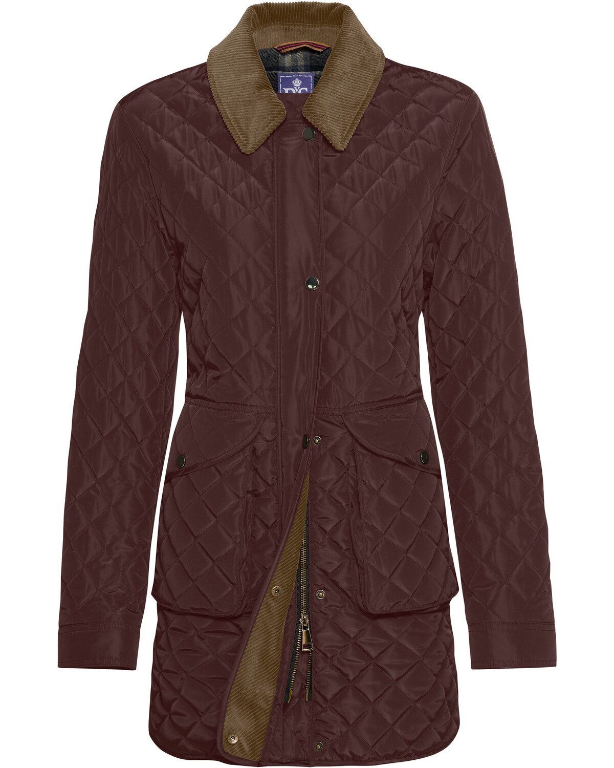 Brigitte von Schönfels Steppjacke Steppmantel mit Cordkragen