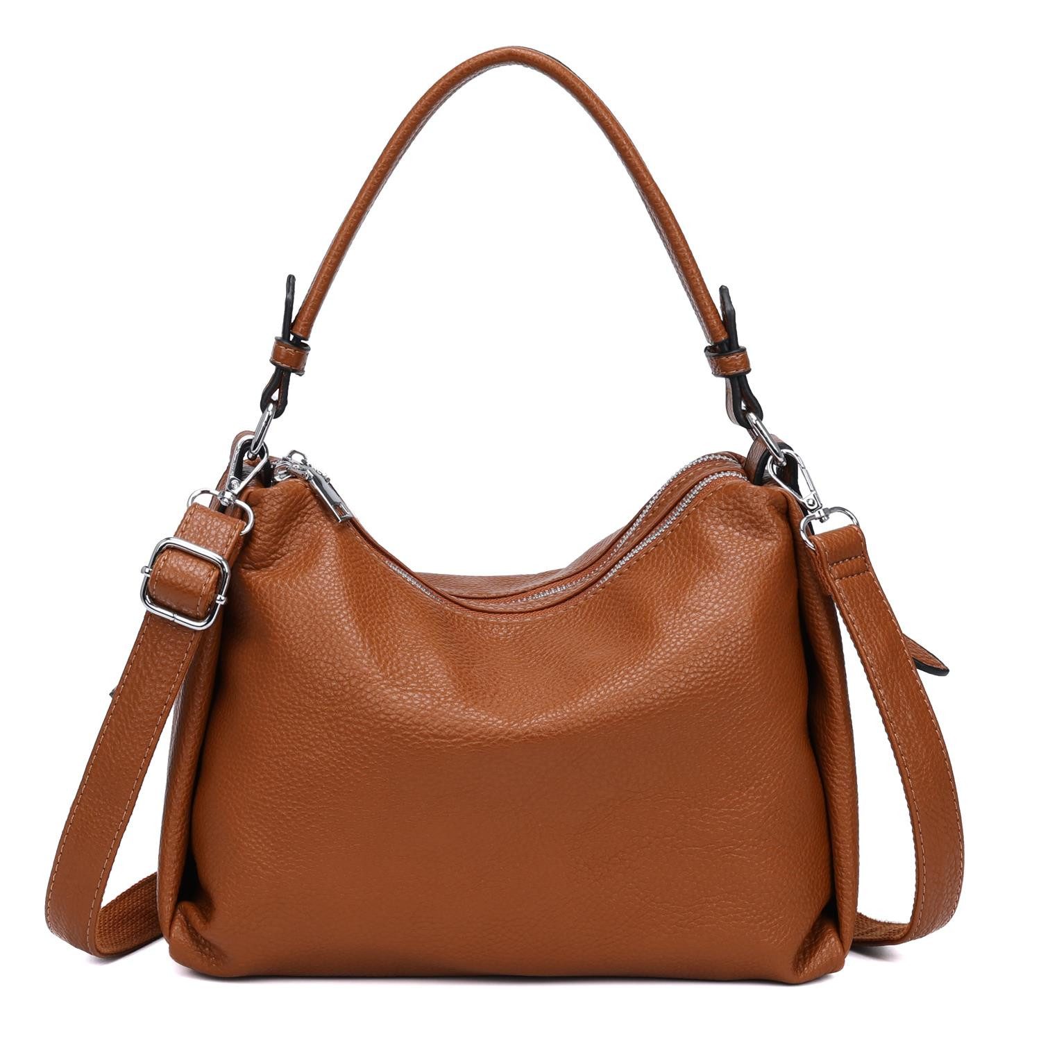 Schultertasche DAMEN TASCHE SHOPPER Umhängetasche Crossover Hobo Bag Leder Optik