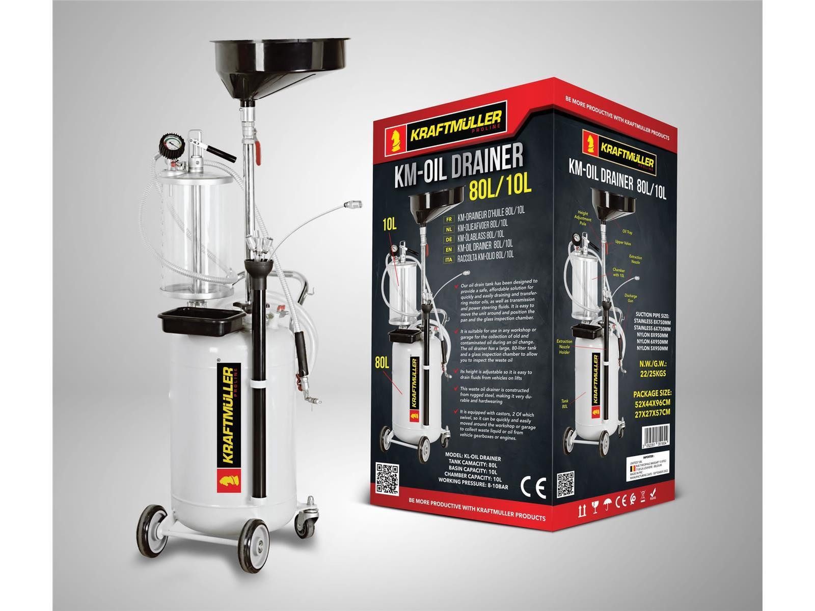 KraftMüller Ölauffangwanne KraftMüller 80L+10L Ölabsauggerät