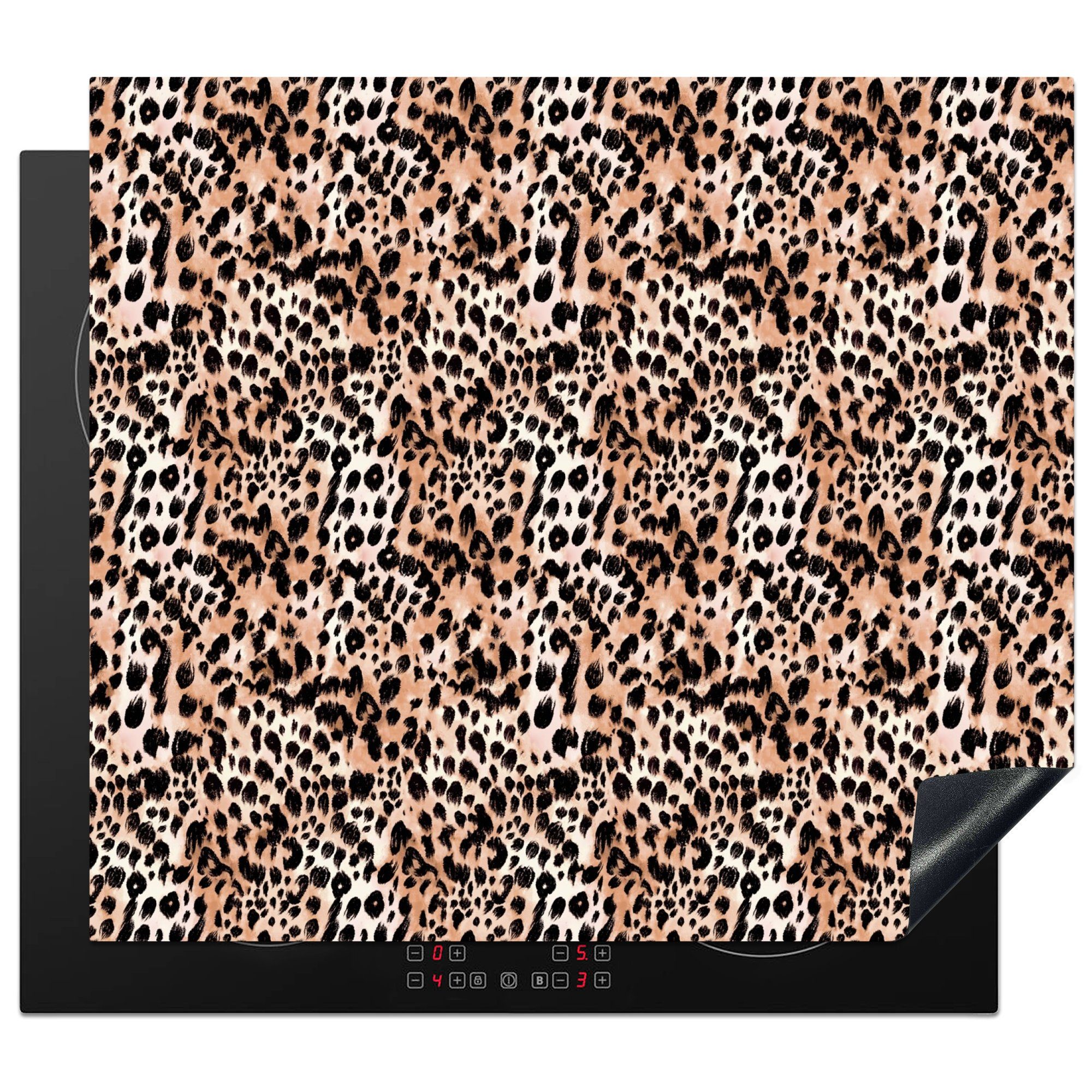 MuchoWow Herdblende-/Abdeckplatte Tierdruck - Tiger Induktionskochfeld, tlg), 59x51 cm, (1 Ceranfeldabdeckung - Tiere, Vinyl, Induktionsschutz