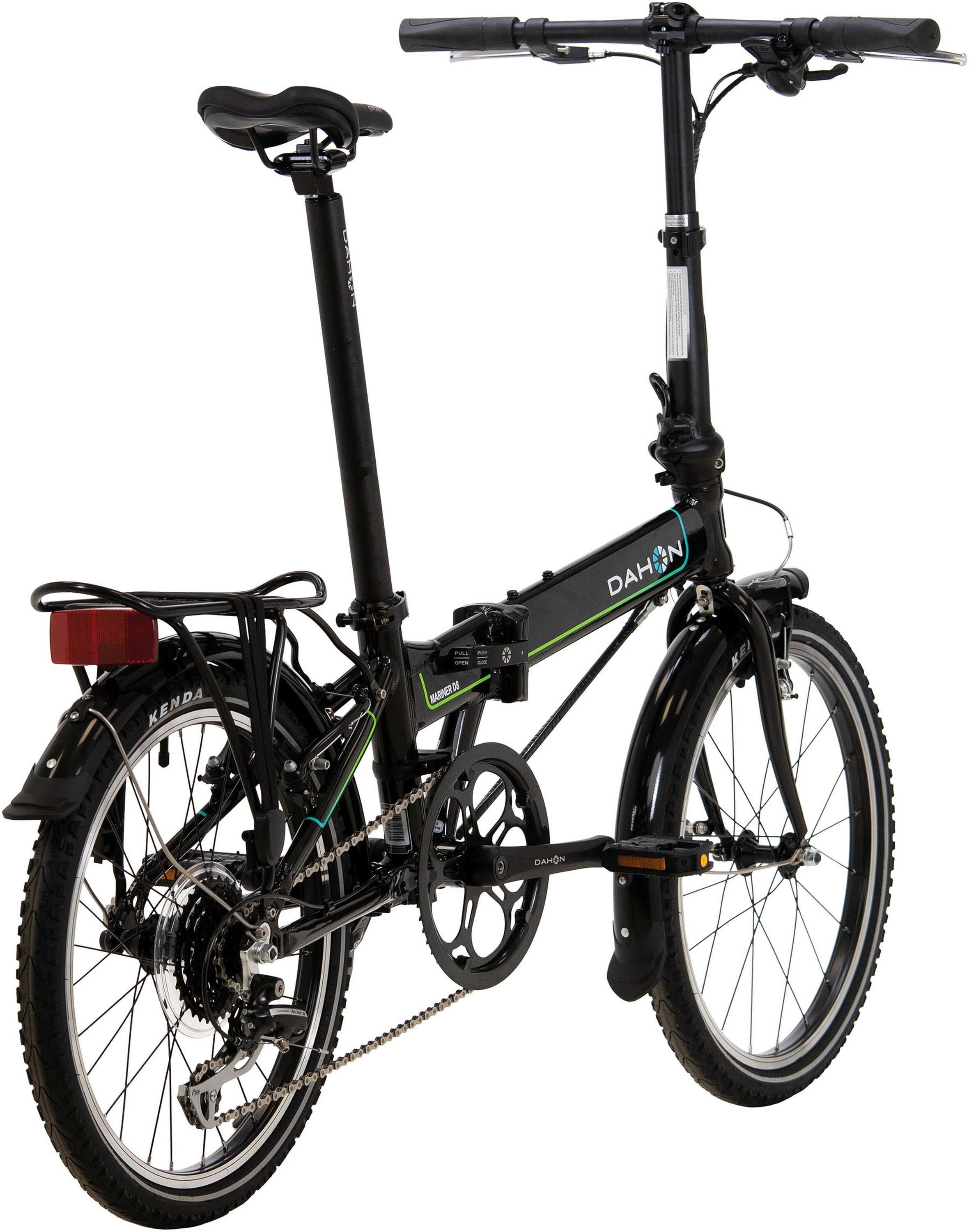 Dahon folding bike, 8-speed Shimano ACERA derailleur gears, 20-inch Mariner D8 folding bike