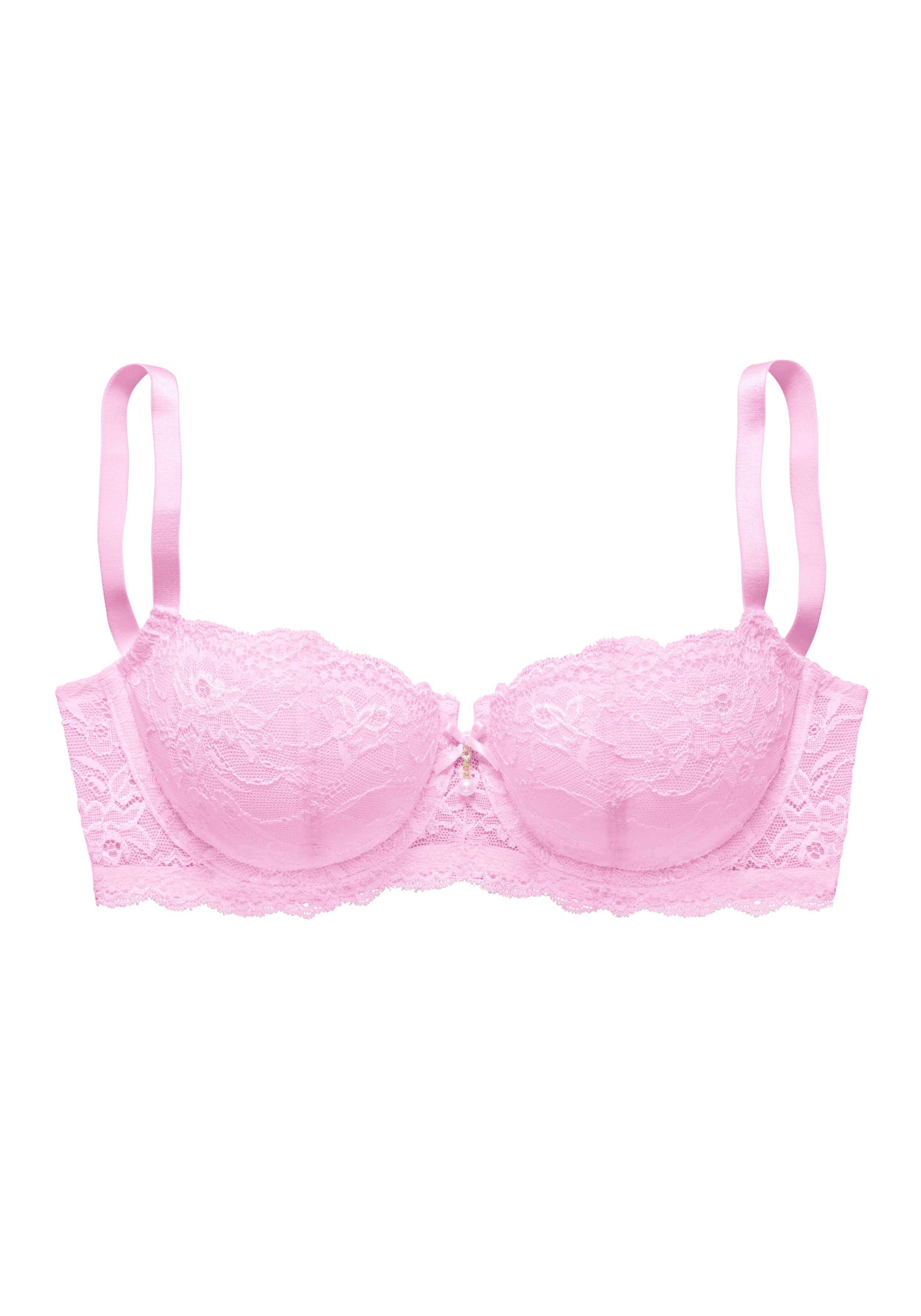 LASCANA Balconette-BH Nina mit Bügel und leicht transparenten Cups aus Spitze, Dessous