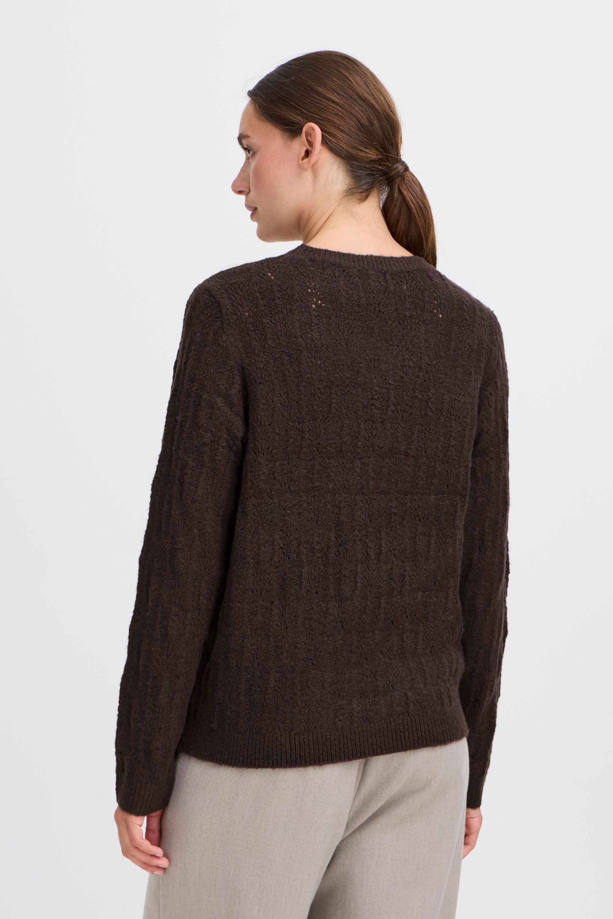 OXMO Rundhalspullover OXSinva Modischer Strickpullover mit süßem Muster