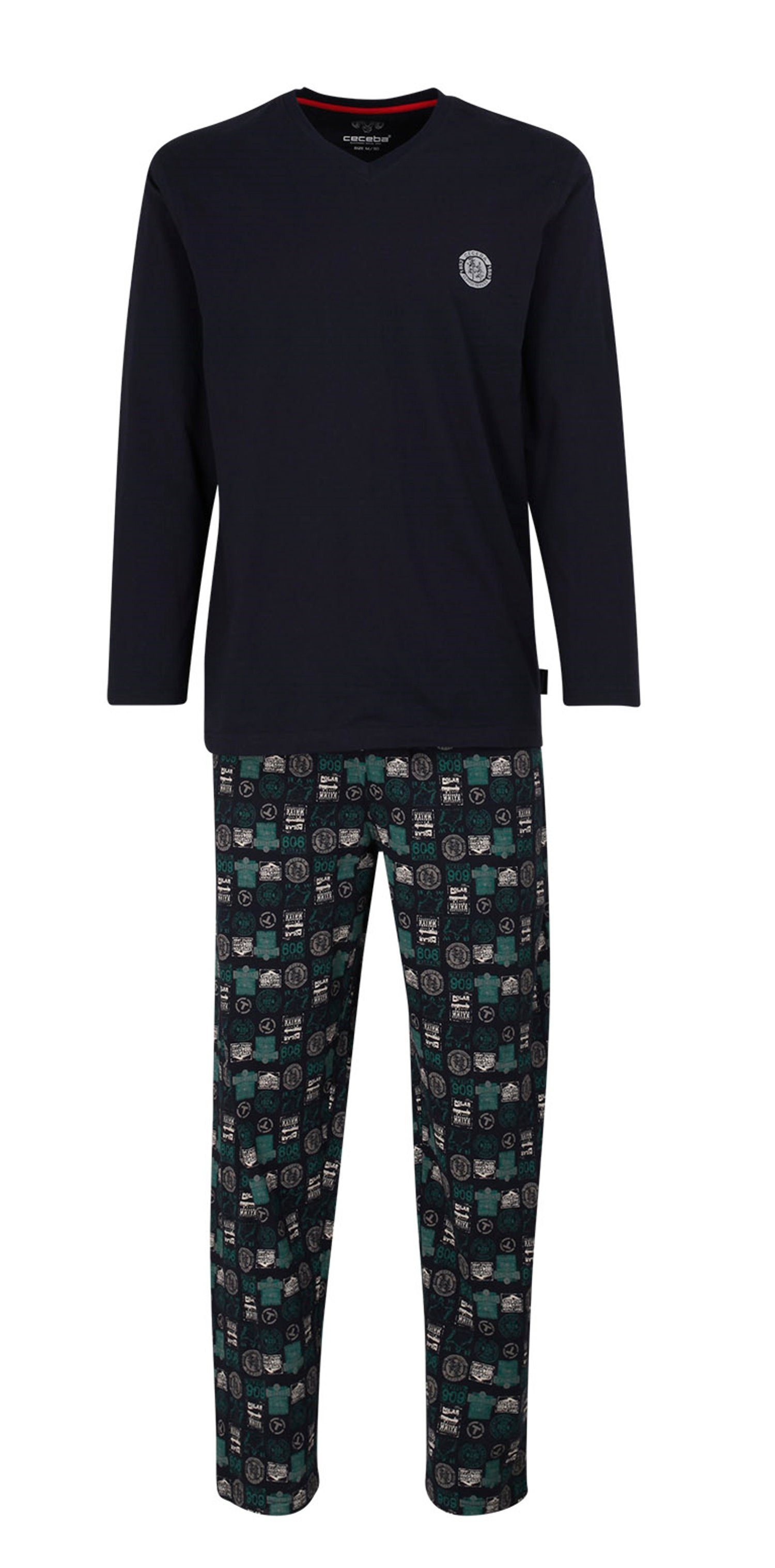CECEBA Pyjama Ceceba Herren Schlafanzug (2 tlg) Auch in großen Größen Baumwolle