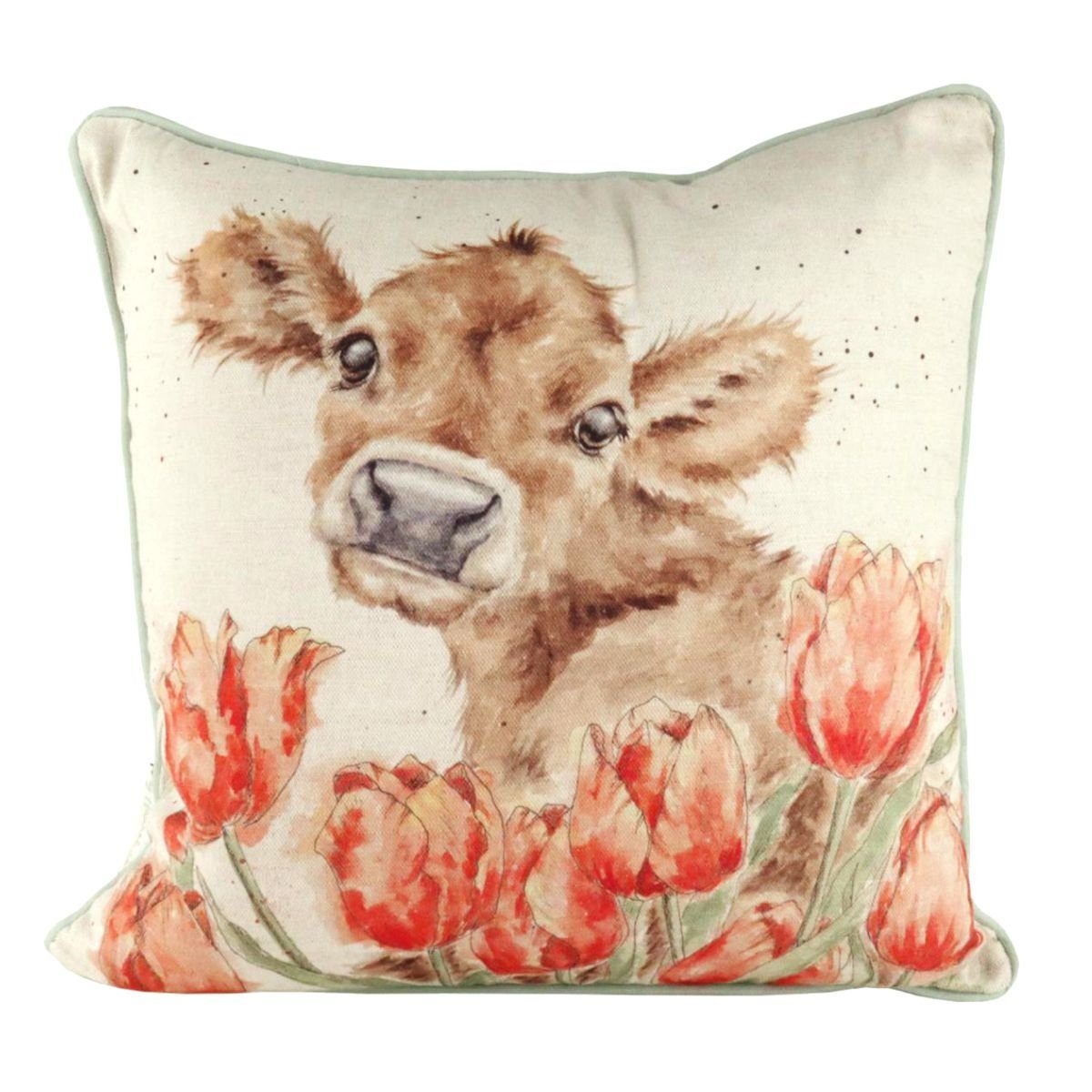 Dekokissen Wrendale Designs Baumwoll-Leinen Kissen Kuh Bessie Cow