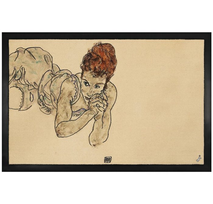 Fußmatte Egon Schiele - Liegende Frau Zeichnung 1917 1art1 Höhe: 5 mm