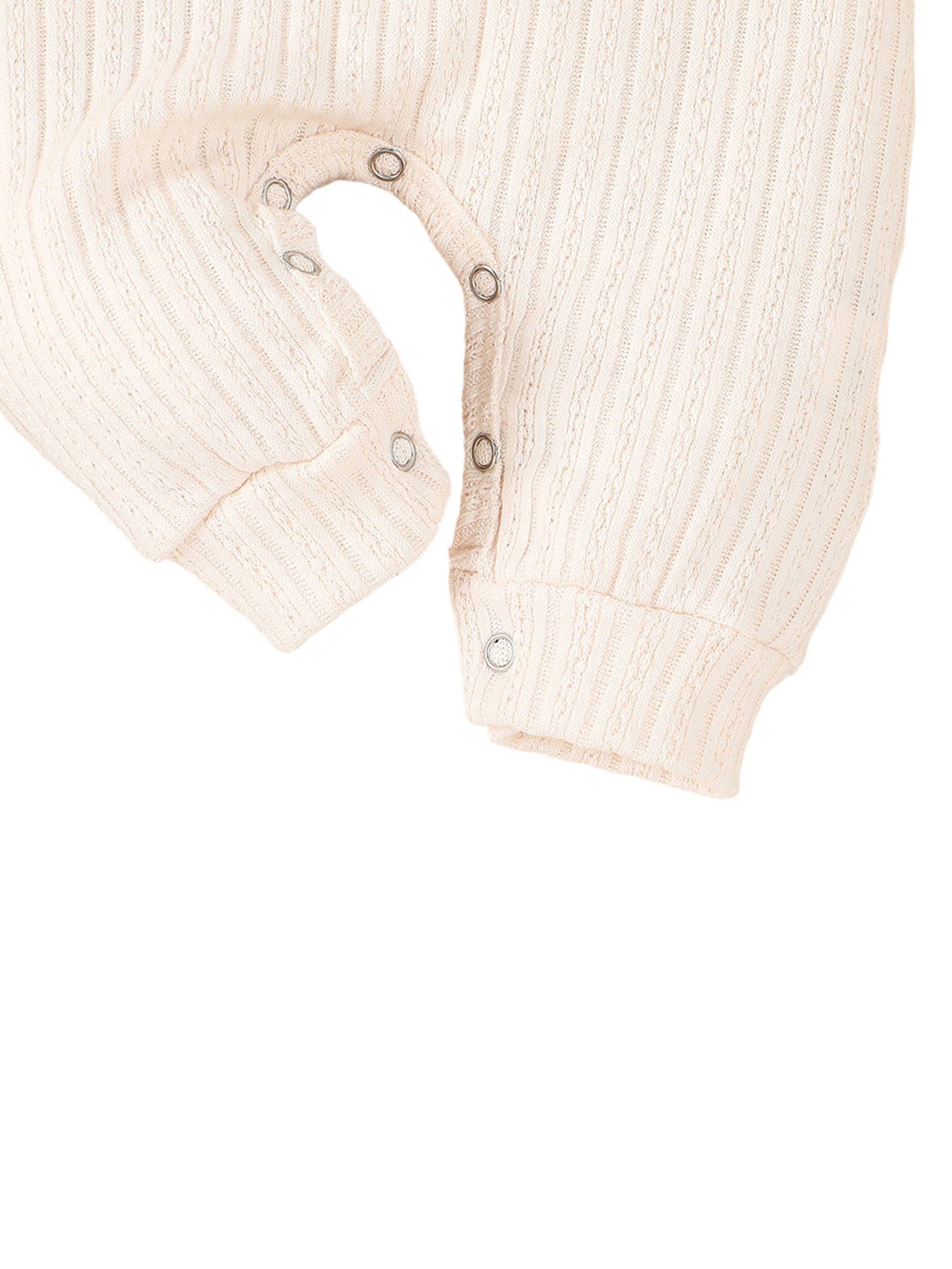 für langärmliger mit Unisex Anzug Einfarbiger Strampler Strampler Jersey Weiß Baby Knopfverschluss Lapastyle