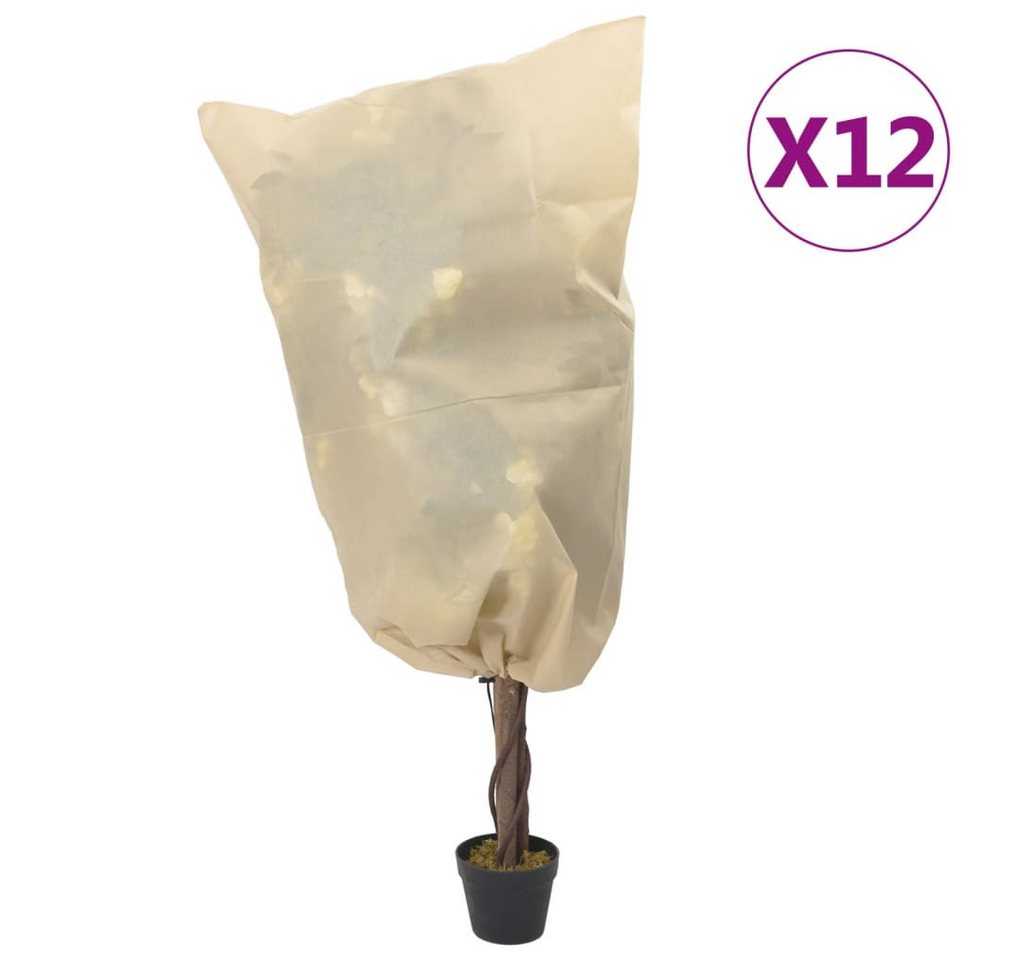 Thumbnail - vidaXL Winterschutzvlies, Wintervlies mit Kordelzug 12 Stk. 70 g/m² 0,8x0,8 m