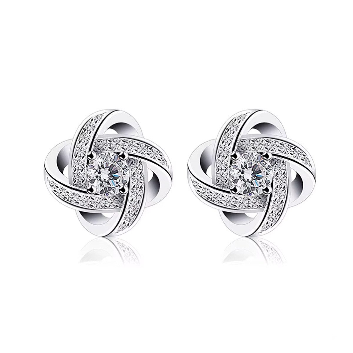ELLAWIL Paar Ohrstecker Ohrschmuck Zirkonia kleine Glitzerstein-Ohrstecker Damenohrringe (GESCHENKIDEE, Sterling Silber 925), inklusive Geschenkschachtel