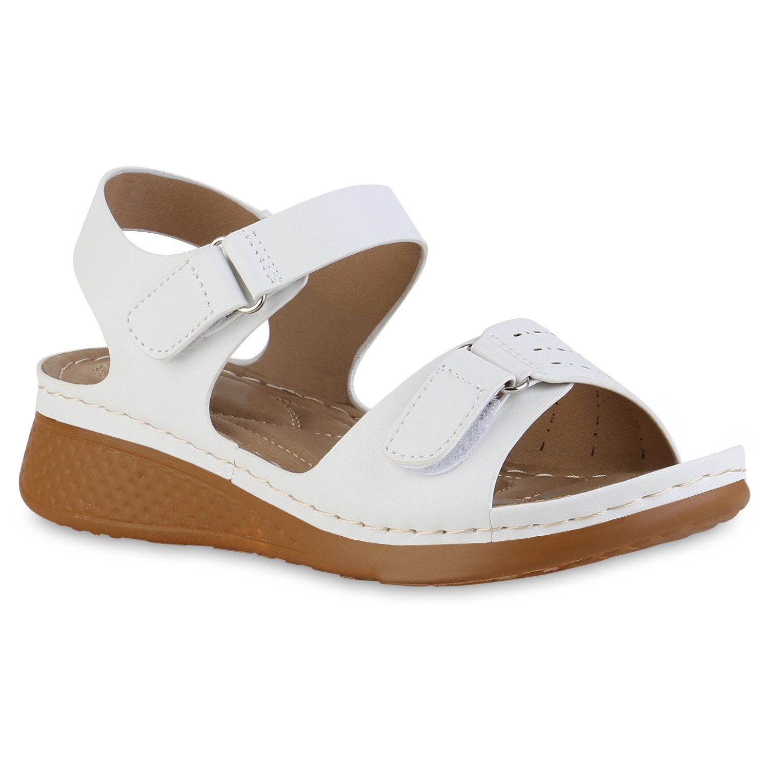 VAN HILL 841627 Sandale Damen Komfort Sandalen Bequem Cut-outs Freizeit Led günstig online kaufen