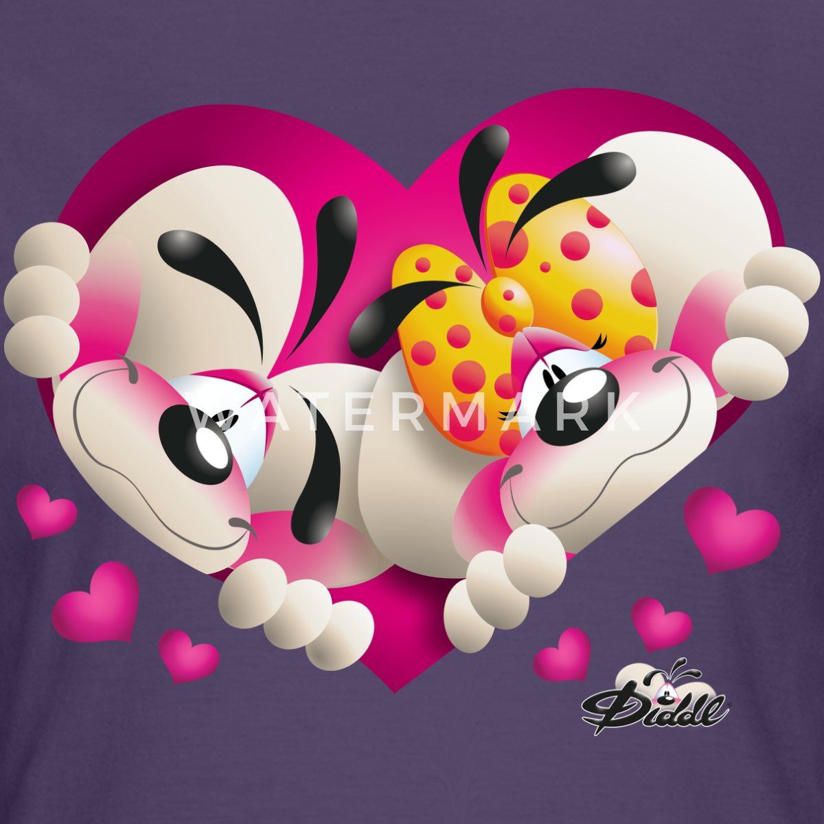 Spreadshirt T-Shirt Diddl Und Diddlina Verliebt günstig online kaufen