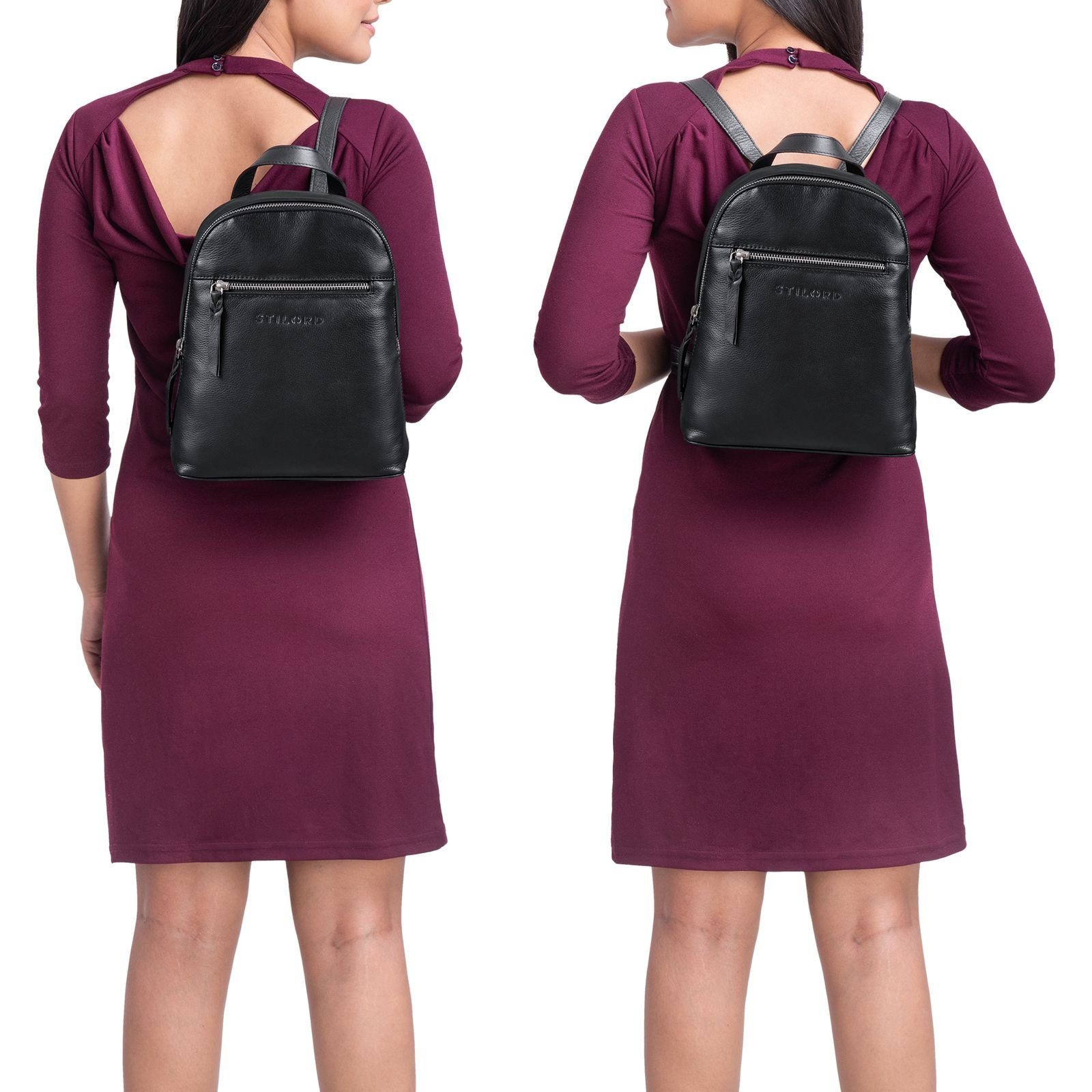 STILORD Cityrucksack "Amira" Kleiner Rucksack Frauen Leder günstig online kaufen
