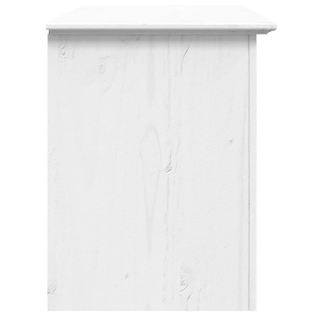 Kiefer 2 mit TV-Schrank Schubladen furnicato Massivholz 91x43x56 cm Weiß