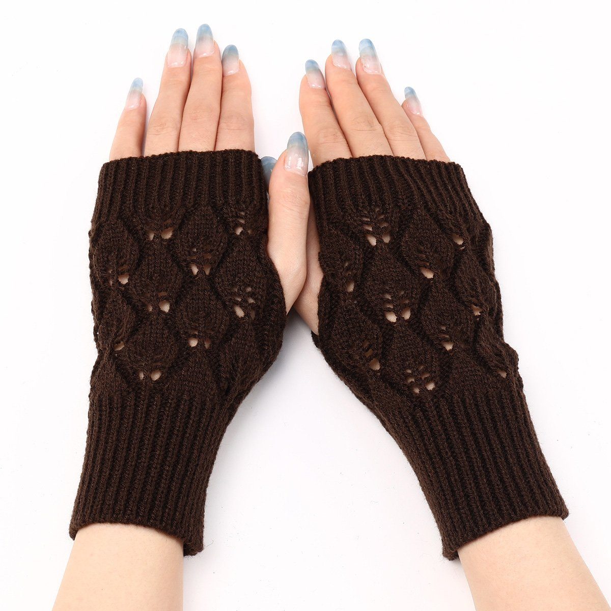 Kaffee Stricken,für Frauen Damen,Pulswärmer Handschuhe Jormftte Strickhandschuhe Fingerlose Männer