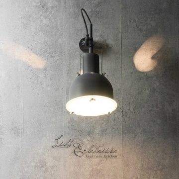 Licht-Erlebnisse Wandstrahler INDUSTRIAL, ohne Leuchtmittel, Wandlampe Metall Industrie Stil verstellbar Innen Wohnzimmer Lampe