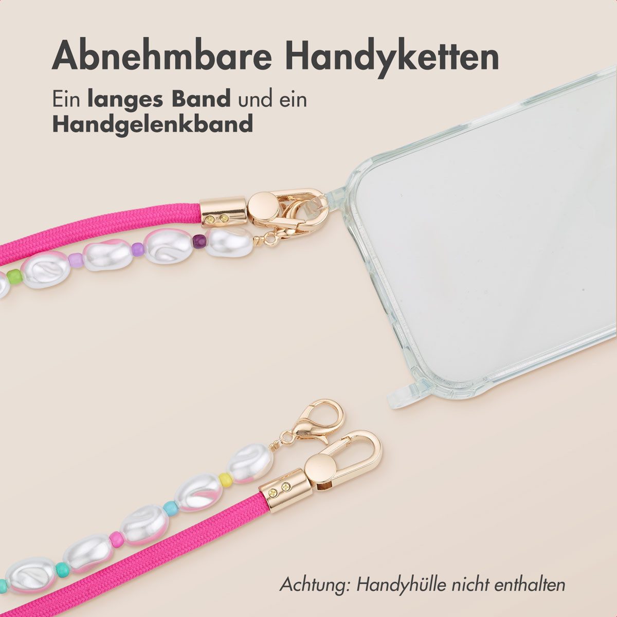 imoshion Smartphone-Tragegurt imoshion Farbige Handyketten Set mit Perlen – Rosa, (2-tlg) – Bild 2 von 5