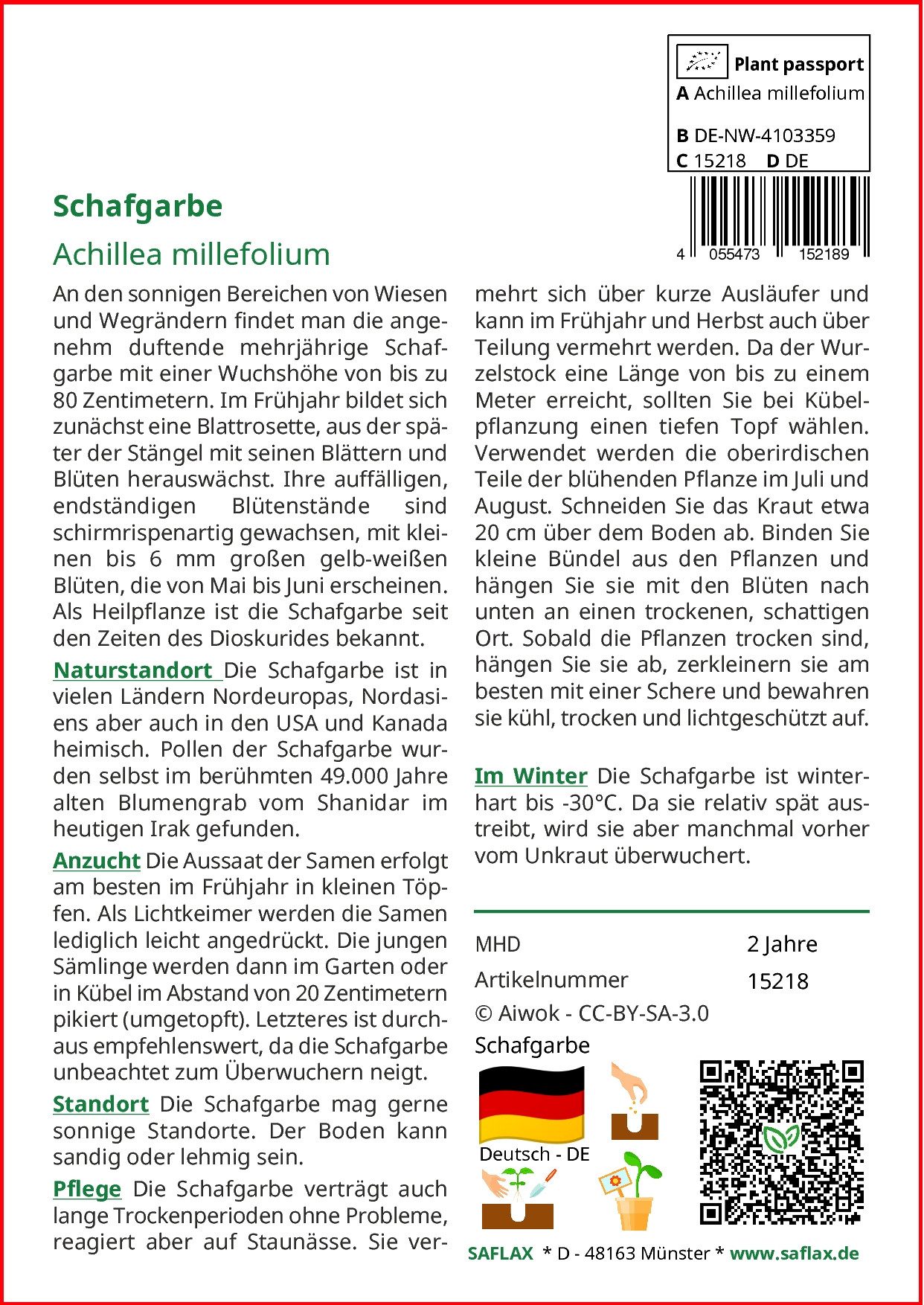 Thumbnail - SAFLAX Blumensamen SAFLAX - Samen - Schafgarbe