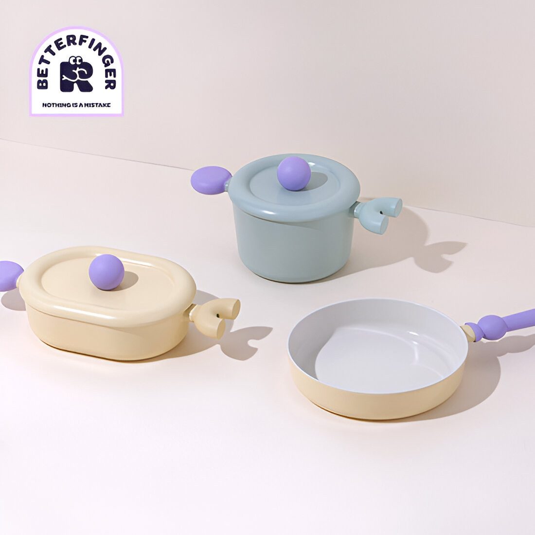 NEOFLAM® Topf-Set Better Finger Kochgeschirr Set, 3tlg., (3-tlg)