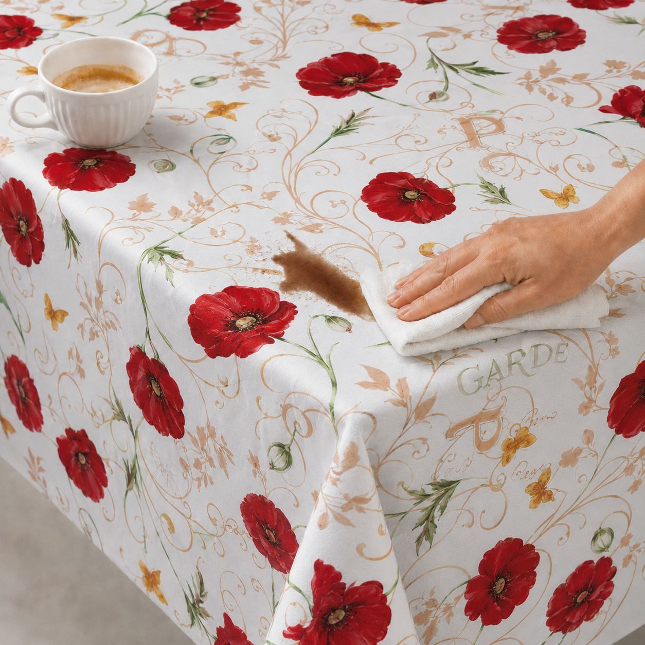 texpot Tischdecke Wachstuch Mohnblume Sommer Blumen abwischbar (1-tlg)