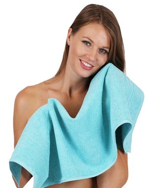 Betz Handtuch Set 4-TLG. Handtuch-Set Deluxe 100% Baumwolle 1 Badetuch 1 Duschtuch 1 Handtuch 1 Seiftuch Farbe türkis, 100% Baumwolle, (4-tlg)