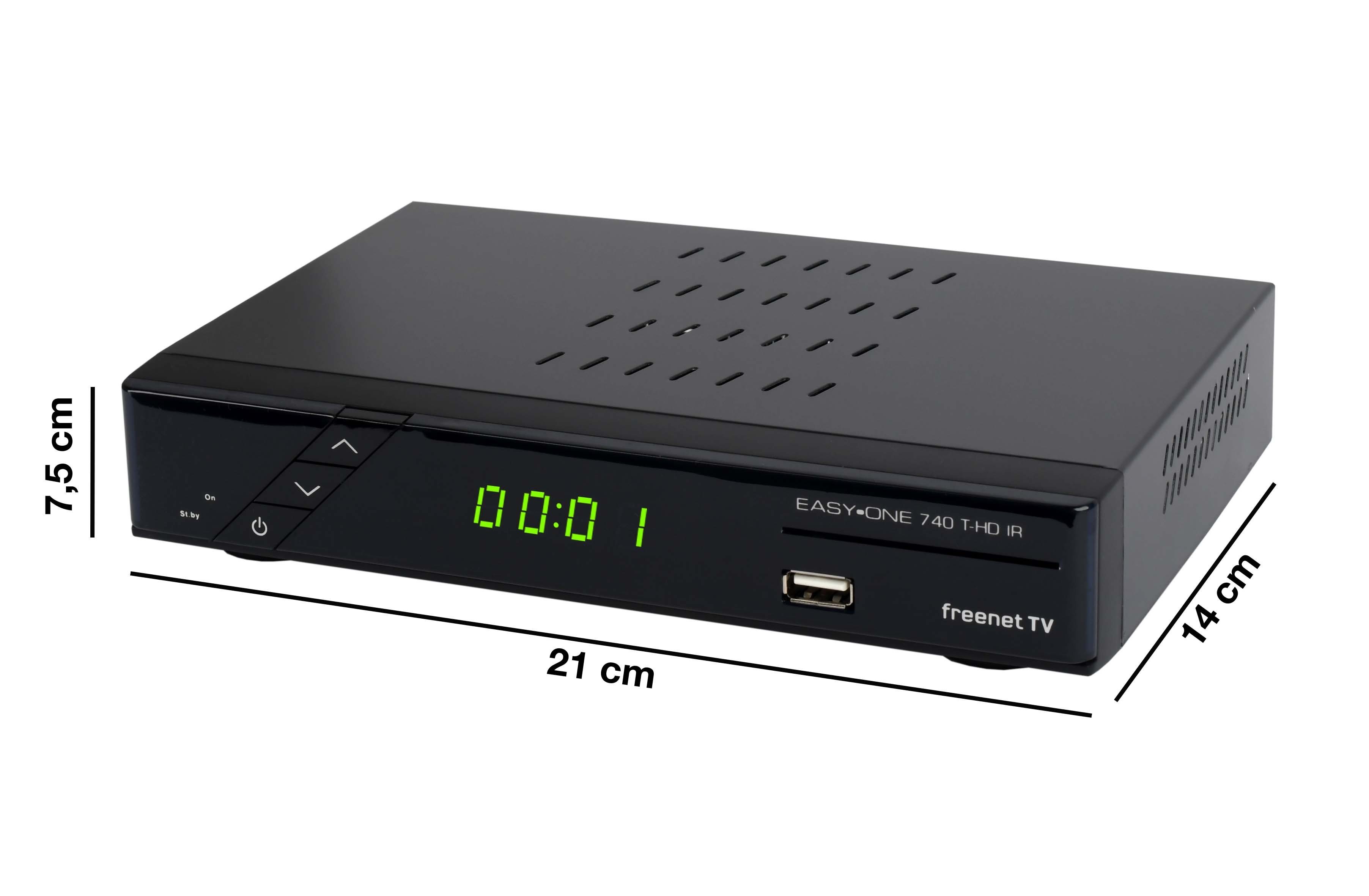 EasyOne 740 HD freenet Kabel, & HD HDMI 12V Antenne) passive DVB-T2 Receiver TV (2m DVBT Camping