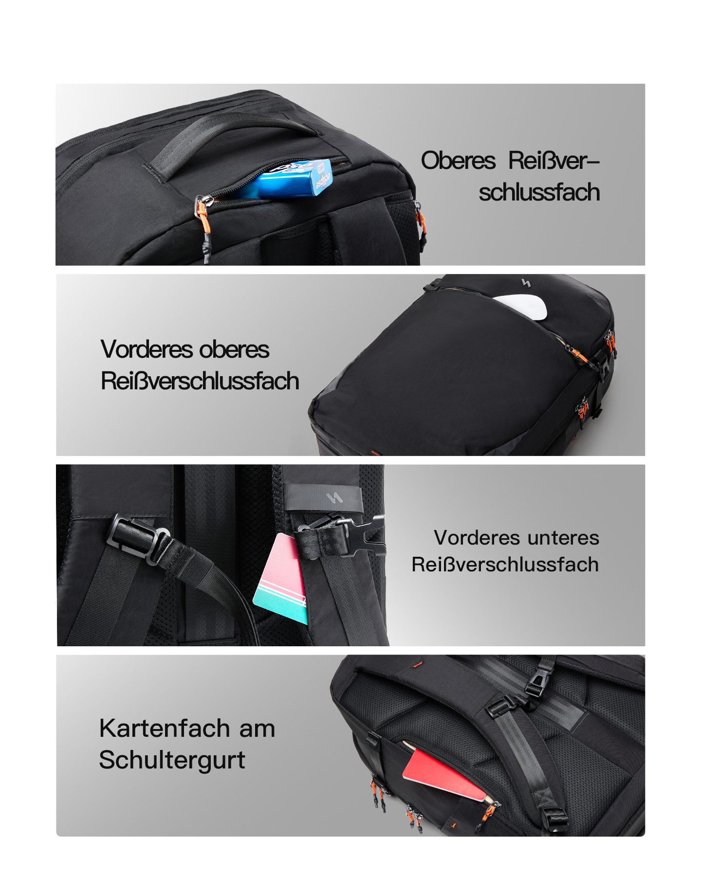 Inateck Laptoprucksack Reiserucksack 39L, TSA Handgepäck Herren für 15.6 Zoll Laptop, Spritzwassergeschützt TSA Handgepäck Flugzeug