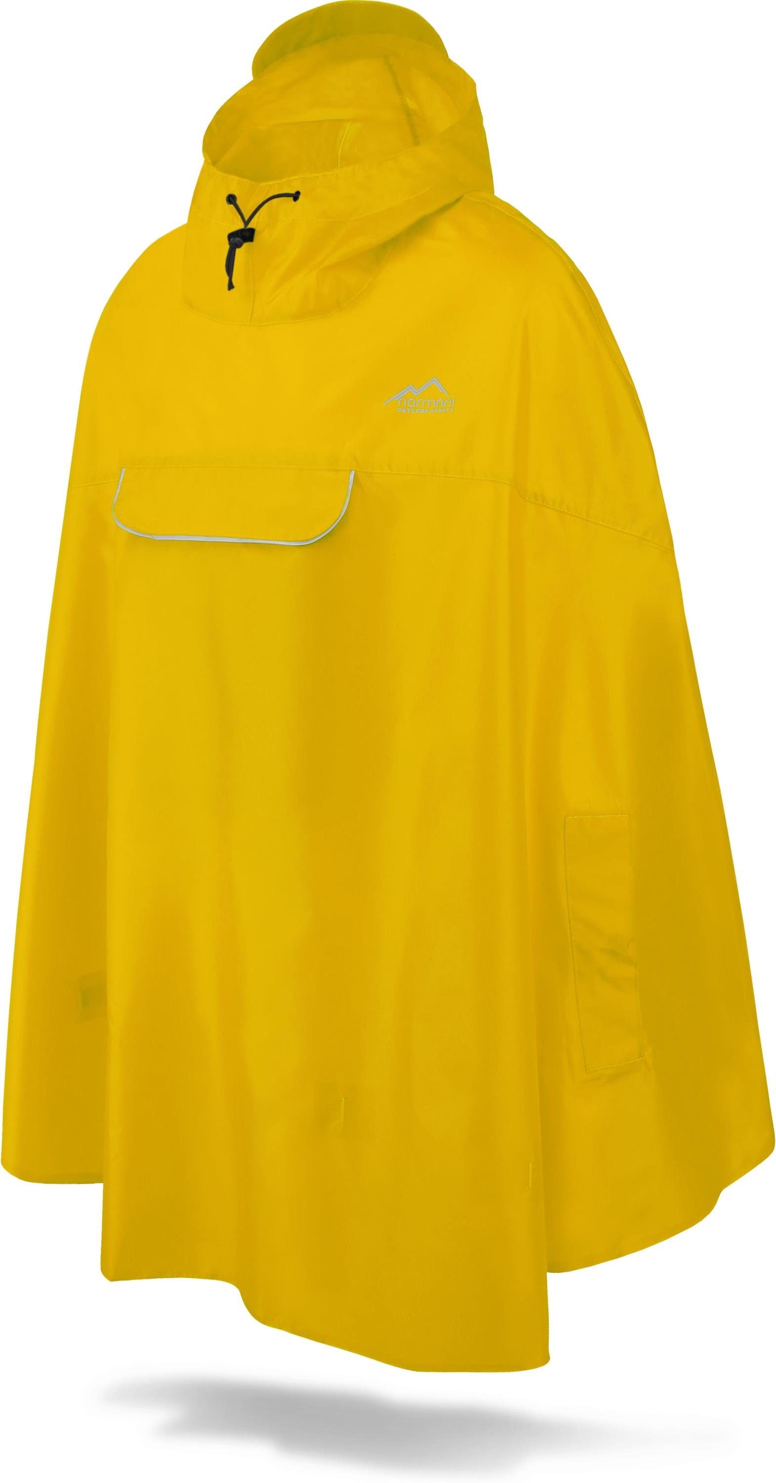 normani Regenponcho Unisex Regenponcho wasserdicht Cherrapunji mit Kapuze - 12000 mm Wassersäule - 3M™-Reflektor