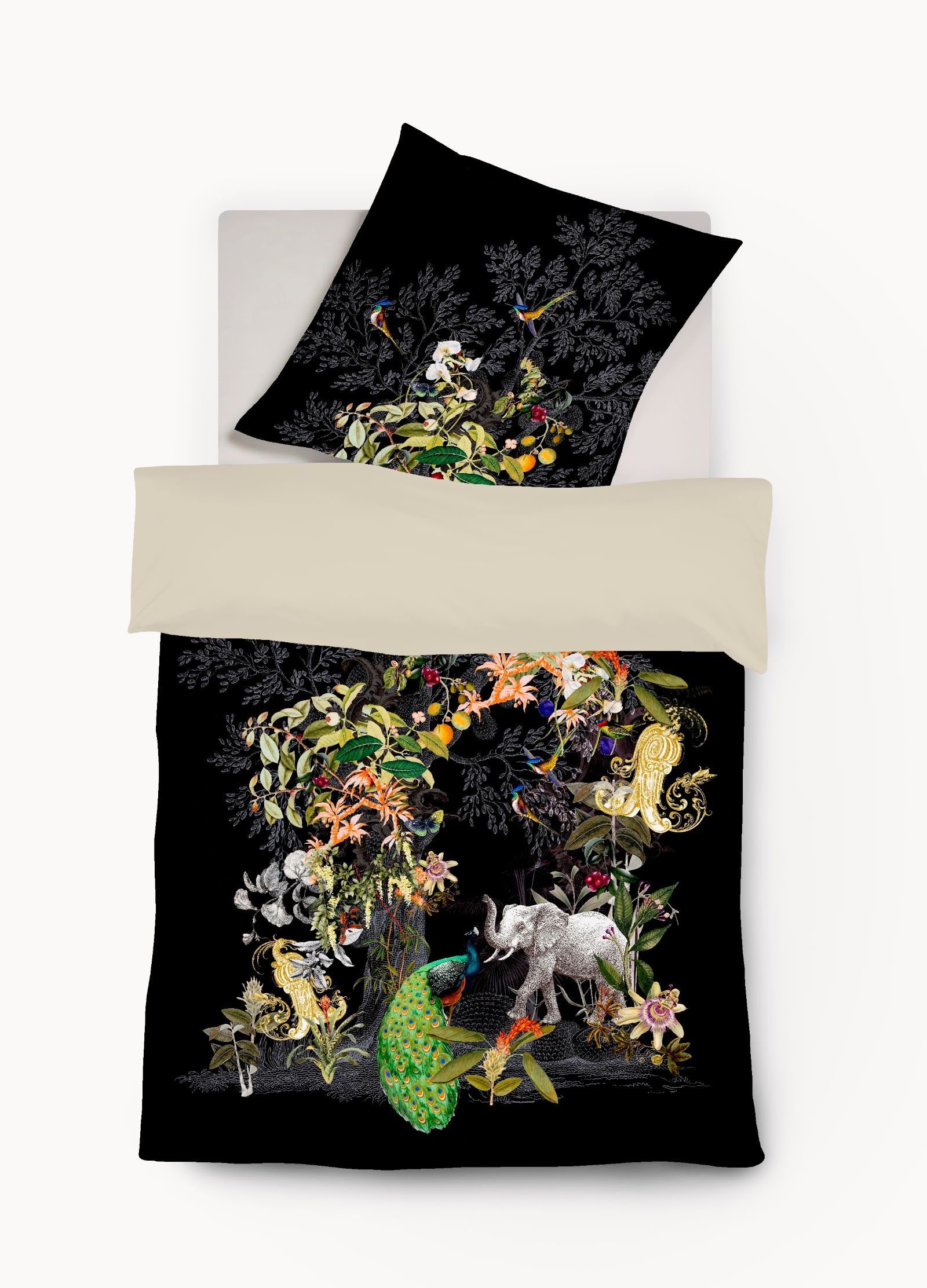 Bettwäsche Fleuresse Interlook Jersey Bettwäsche 135x200 Wende Elefant Dschungel