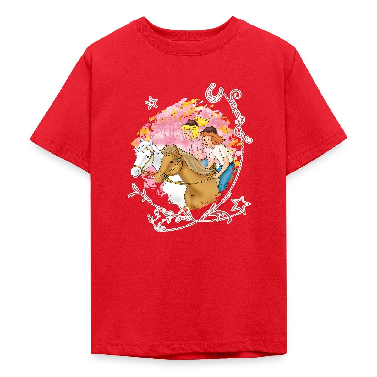 T-Shirt Bibi Und Tina Wettreiten Im Wald Teenager T-Shirt
