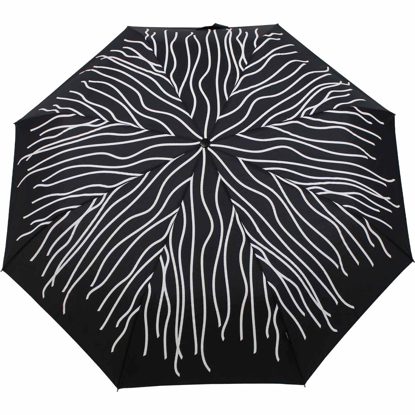 Knirps® Langregenschirm Large Fäden Farbwechsel schwarz Rope, Nässe Duomatic sich bei - färben weißen mit Wet Print bunt die