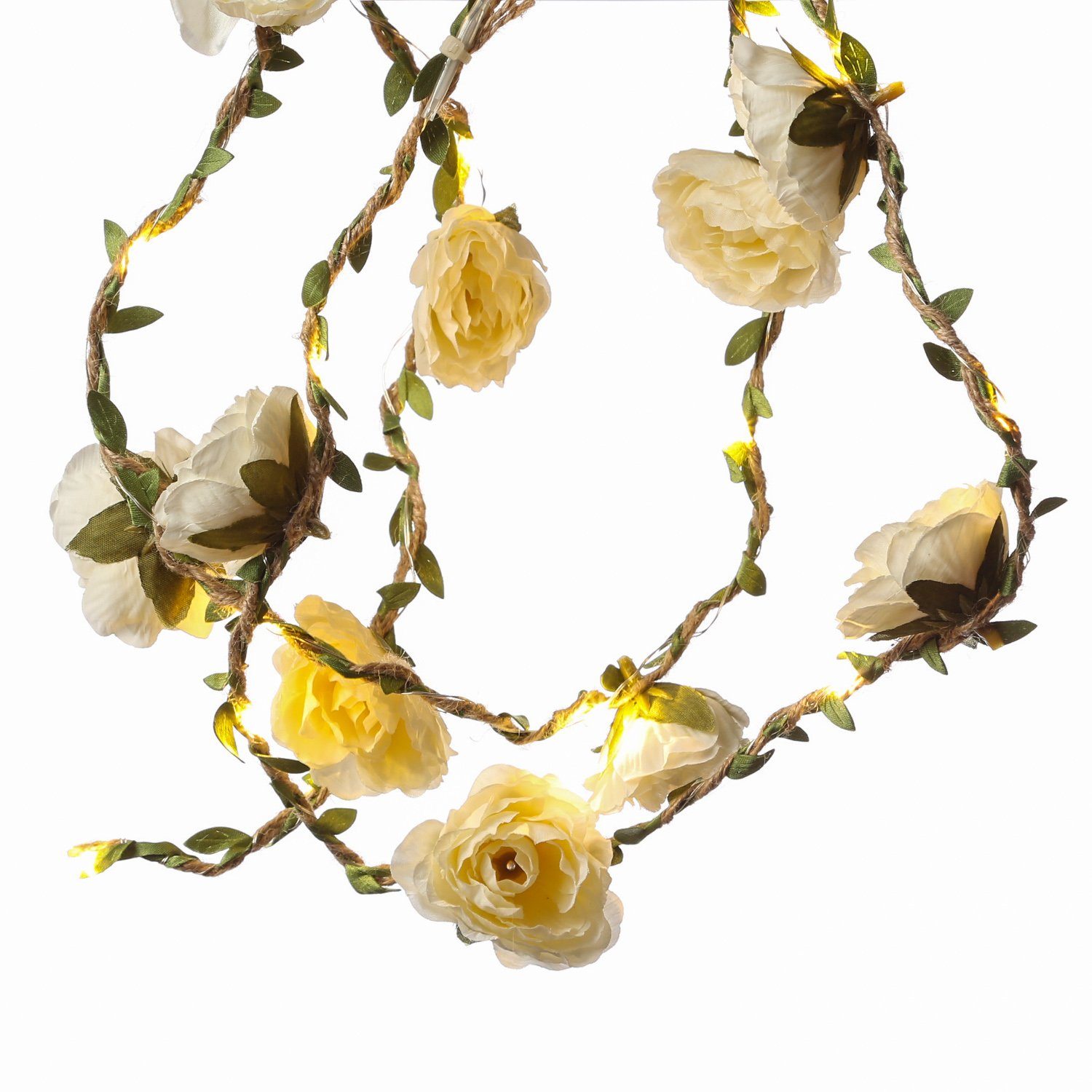 MARELIDA LED-Lichterkette LED Lichterkette Rosen 10Blumen Rosenblüten Deko Hochzeit Valentinstag, 16-flammig