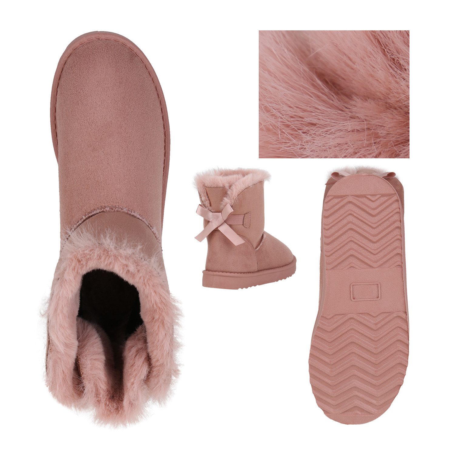 VAN HILL 824965 Schlupfboots Damen Stiefeletten Schlupfstiefeletten Warm Gefütterte Boots