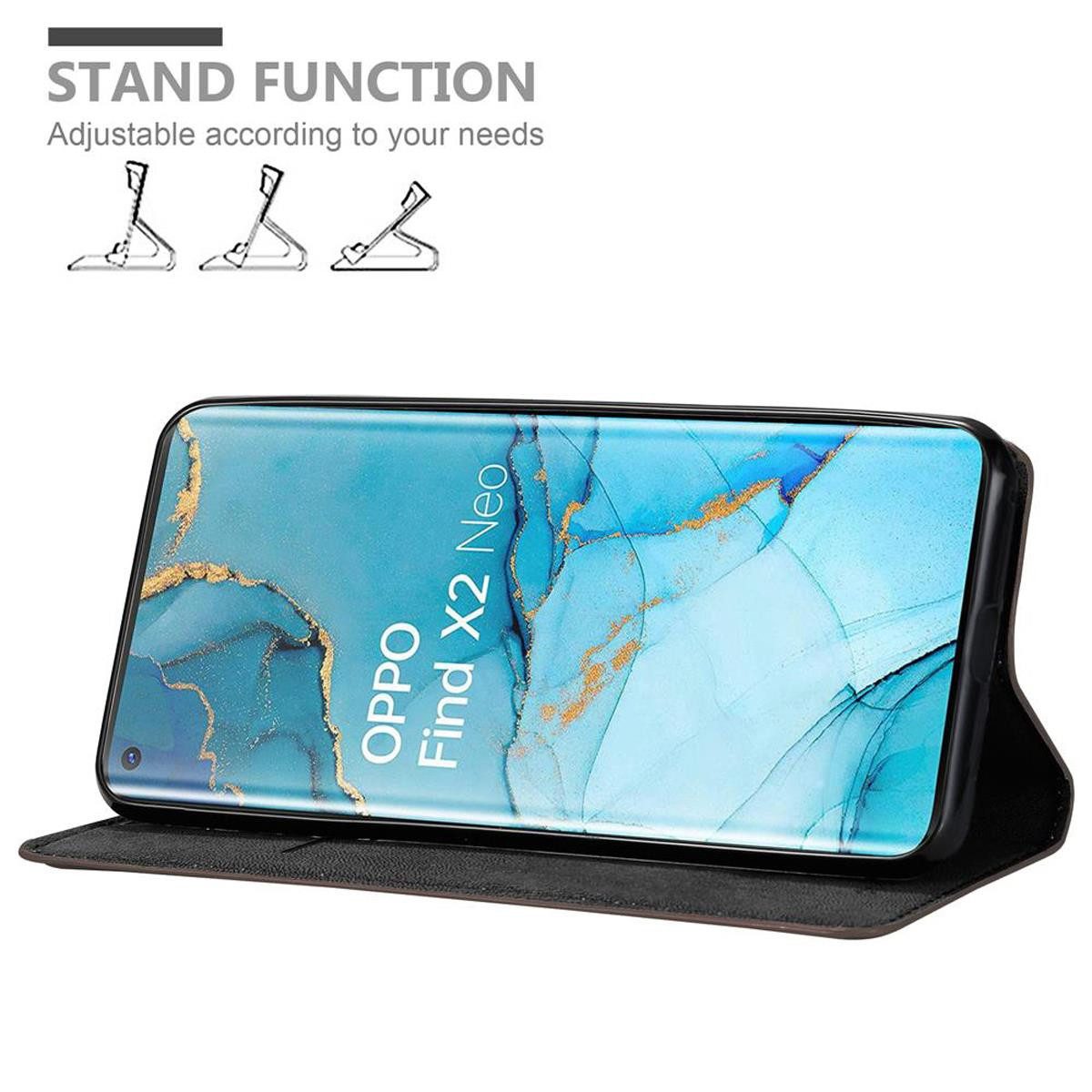 Cadorabo Handyhülle für Oppo FIND X2 PRO Hülle Oppo FIND X2 PRO, Hülle Schutzhülle mit Standfunktion, Magnetverschluss und Kartenfach