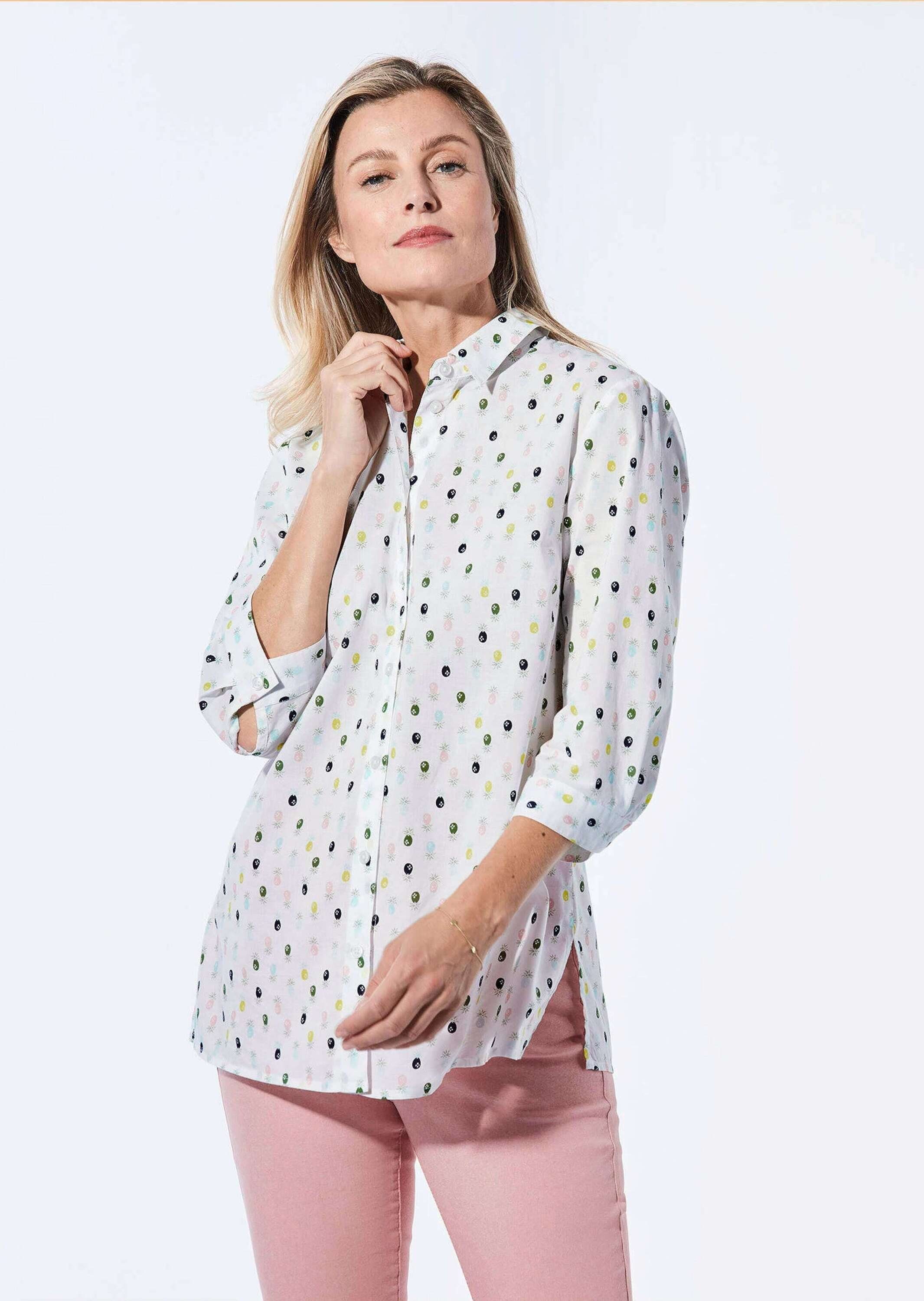 Klassische Bluse Kurzgröße: Bluse mit Hemdkragen