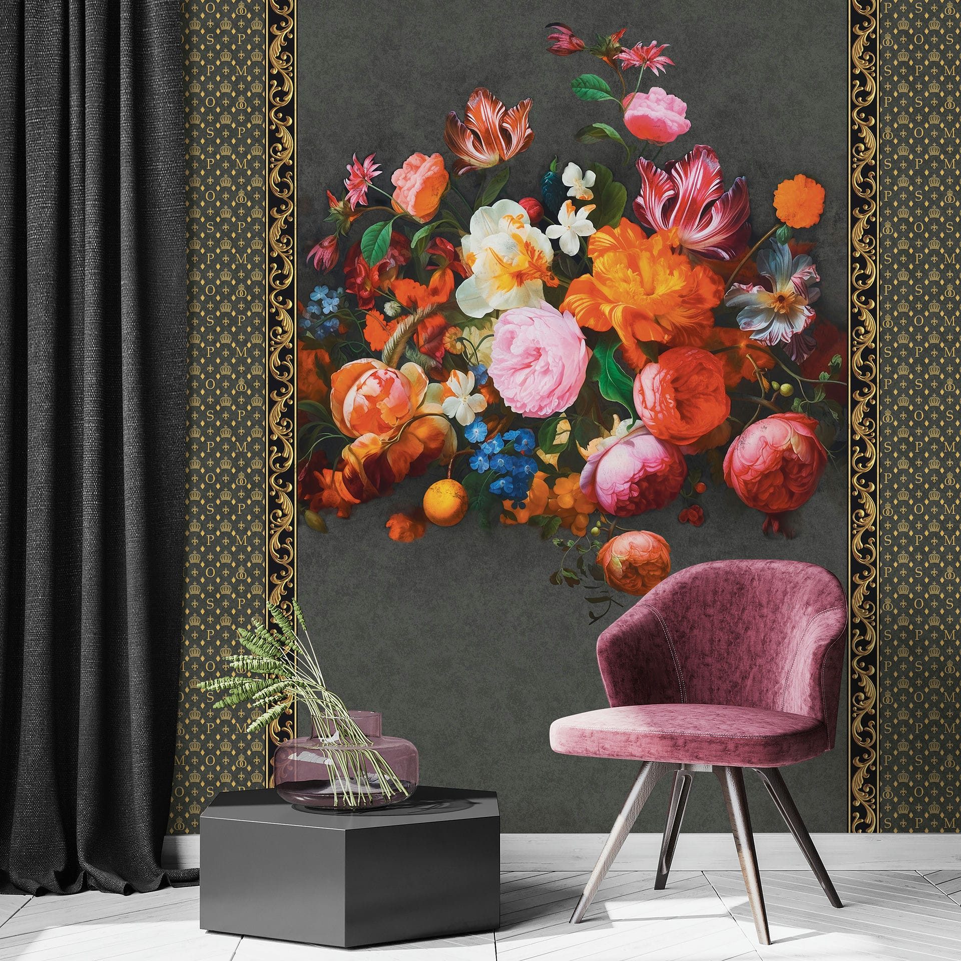 Marburg Fototapete Silver Oak, floral, für Wohnzimmer Schlafzimmer Küche