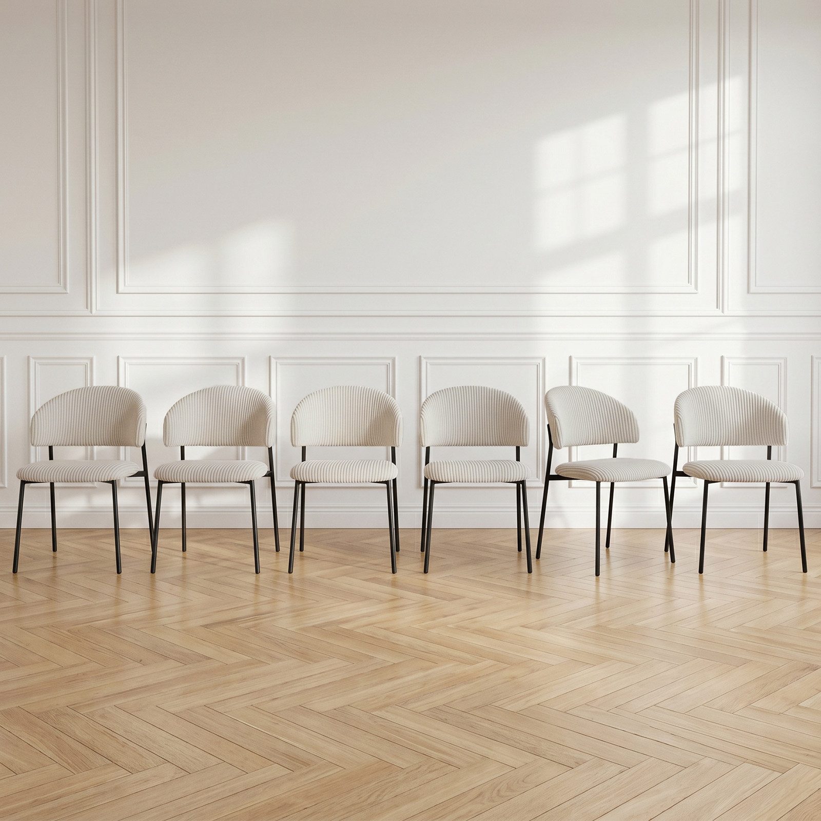 Jiexi Esszimmerstuhl Modernes Esszimmerstuhl-Set in Cord-Optik, bequem & stabil – Bild 2 von 5