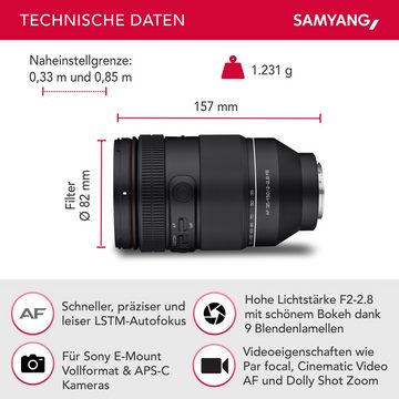 Samyang AF 35-150mm F2,0-2,8 FE für Sony E Zoomobjektiv