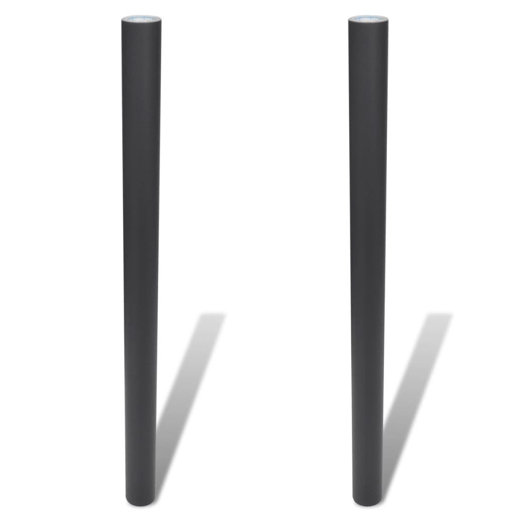 vidaXL Tafelfolie aus PVC in Schwarz. Abmessungen (LxB) 200x45 cm, (2er-Set)