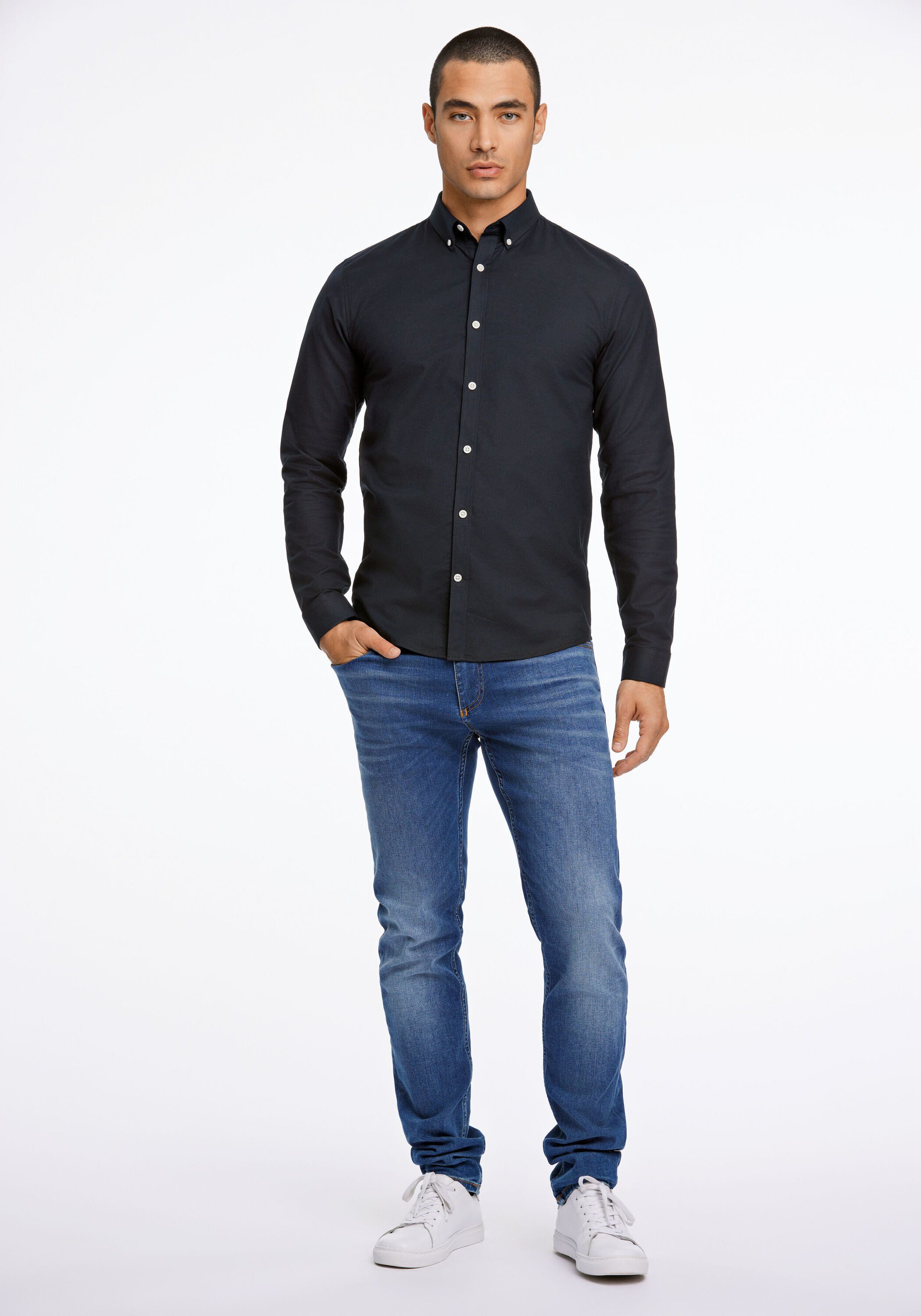 LINDBERGH Businesshemd Oxford-Hemd (Langarm) Slim Fit