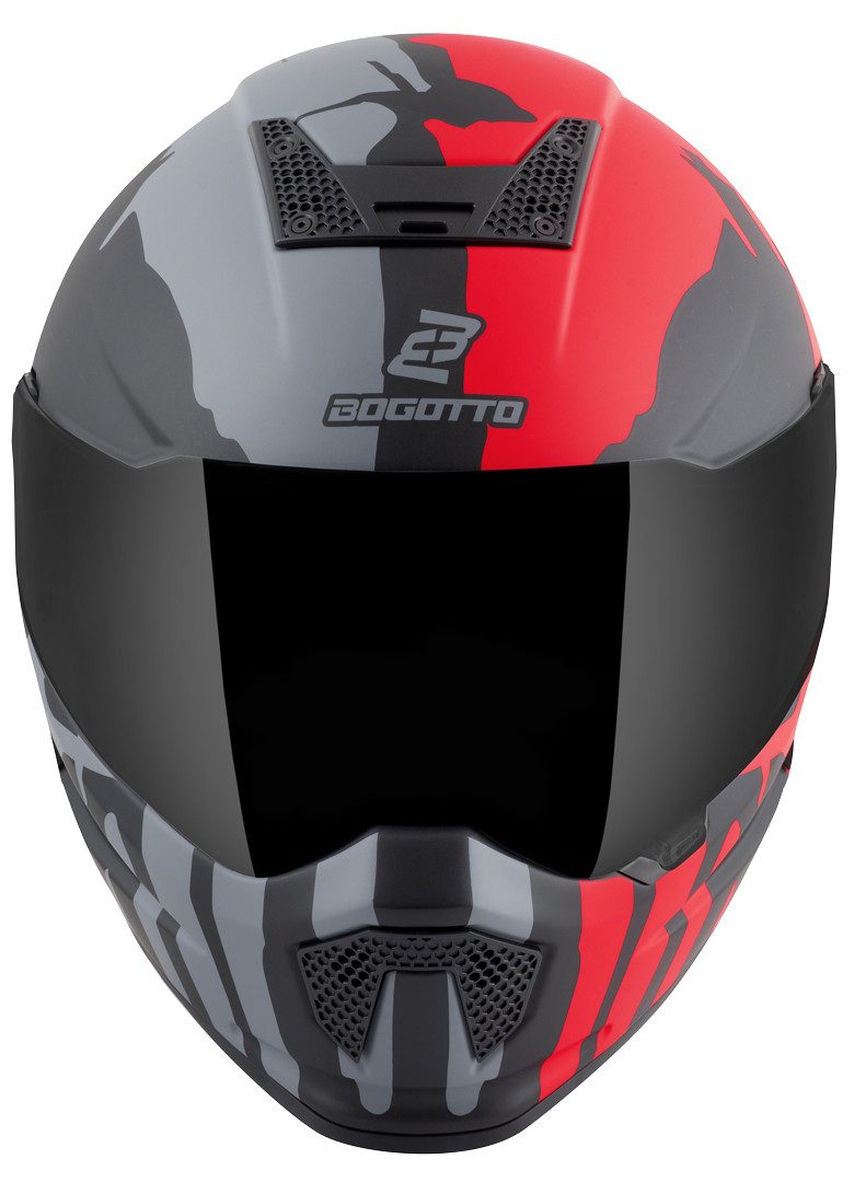 Bogotto Motorradhelm Rapto Demon Helm, vorbereitet für Kommunikationssystem,geeignet für Brillenträger,v