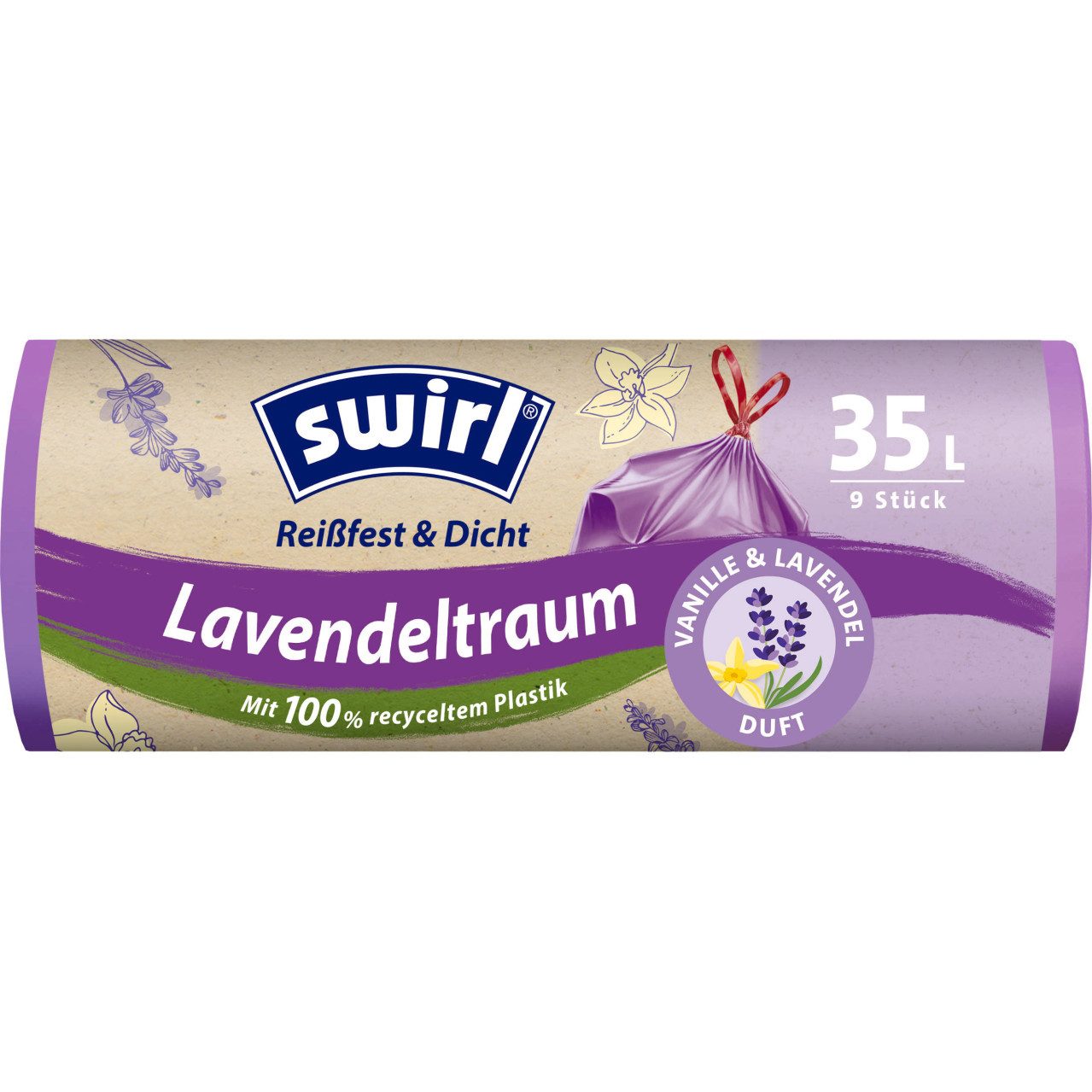 Swirl Müllbeutel Swirl® Duft-Müllbeutel Vanille-Lavendel 35 L